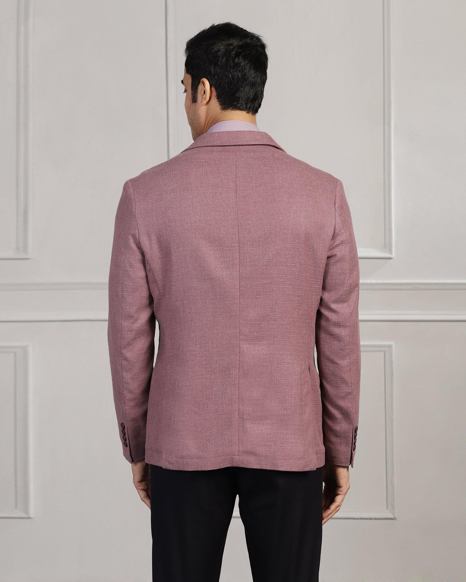 Casual Dusty Pink Textured Blazer - Astin - Blackberrys