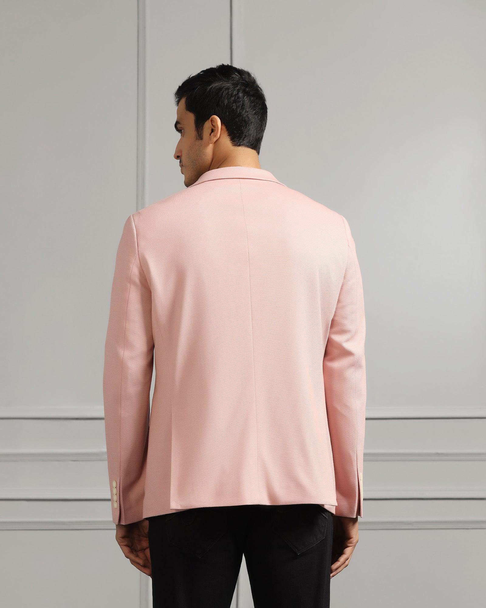 Casual Dusty Pink Textured Blazer - Ken - Blackberrys
