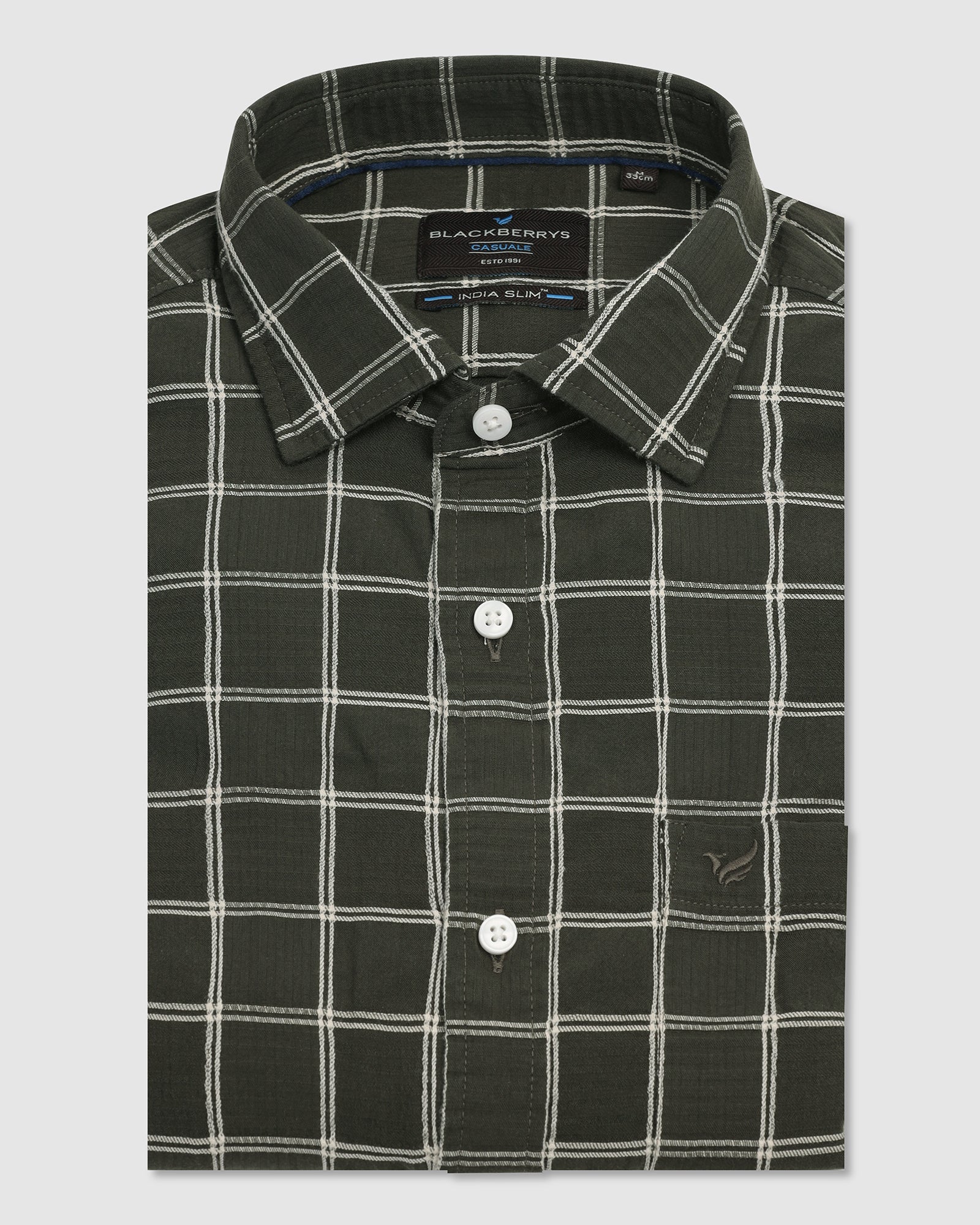 Casual Green Check Shirt - Josen