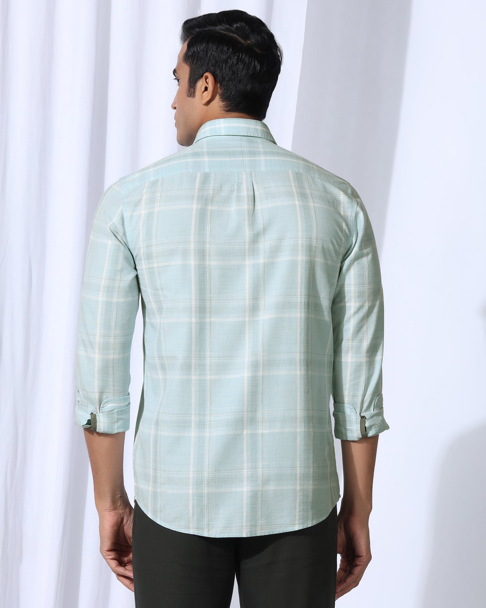 Casual Green Check Shirt - Revon