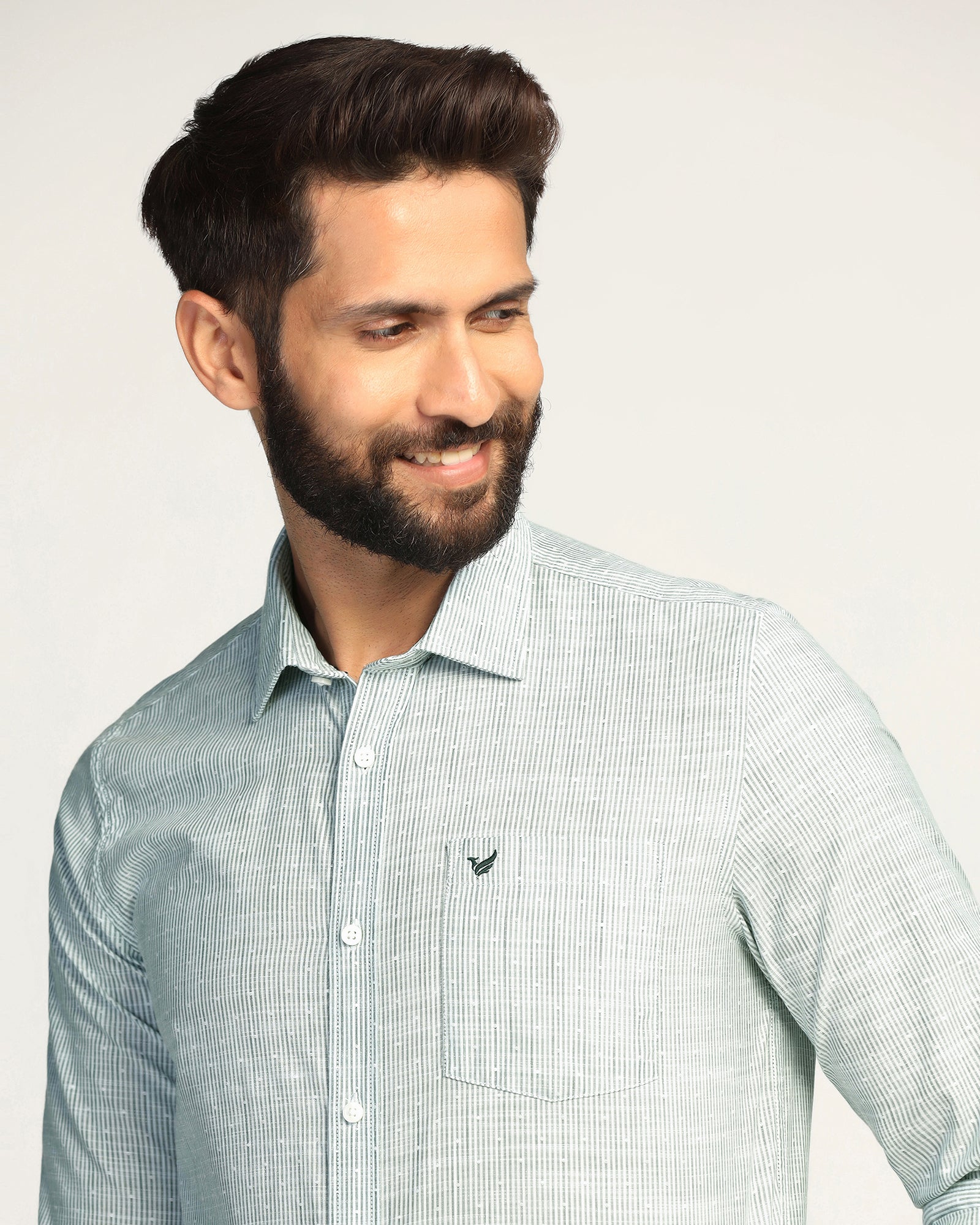 Casual Green Stripe Shirt - Marven