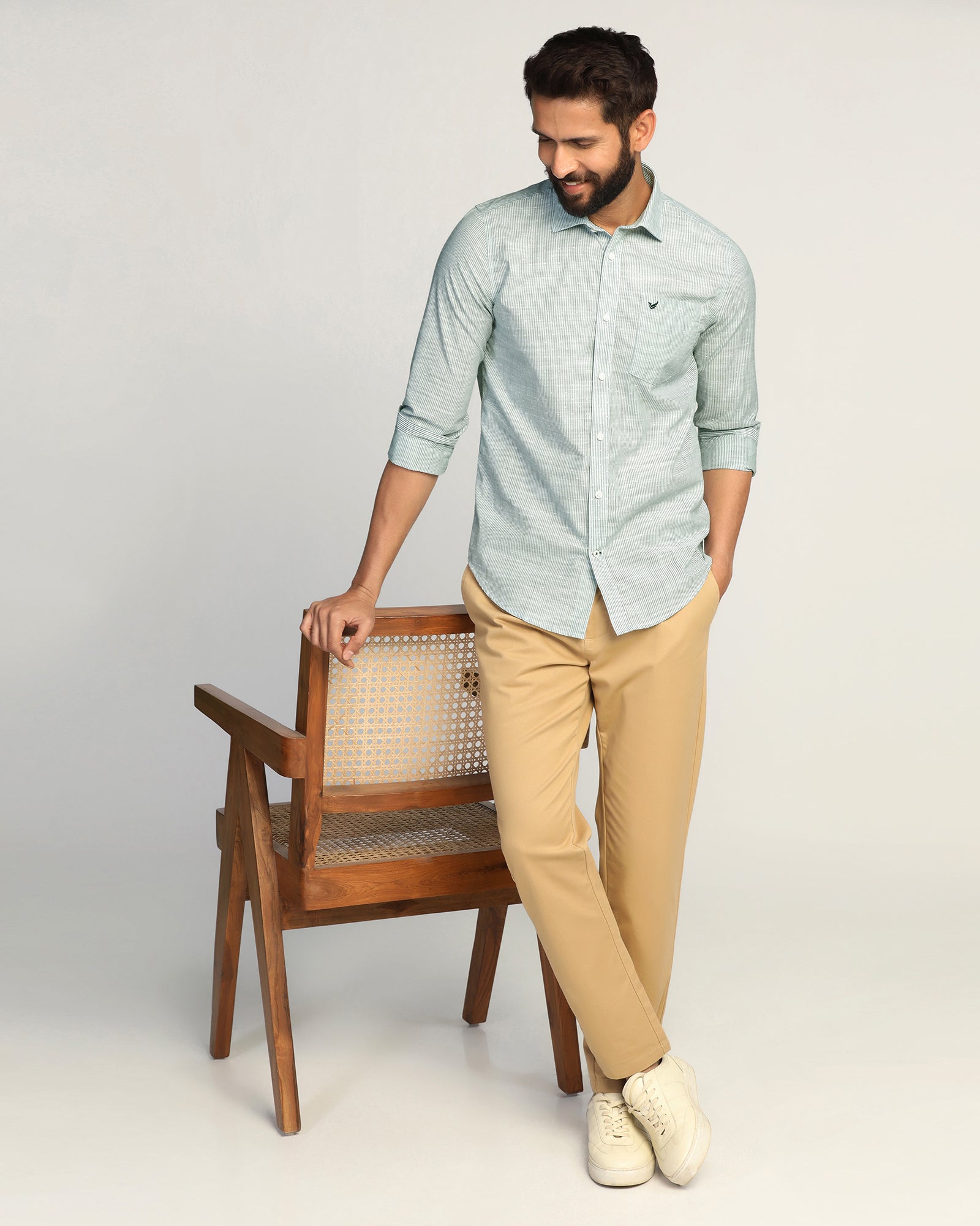 Casual Green Stripe Shirt - Marven