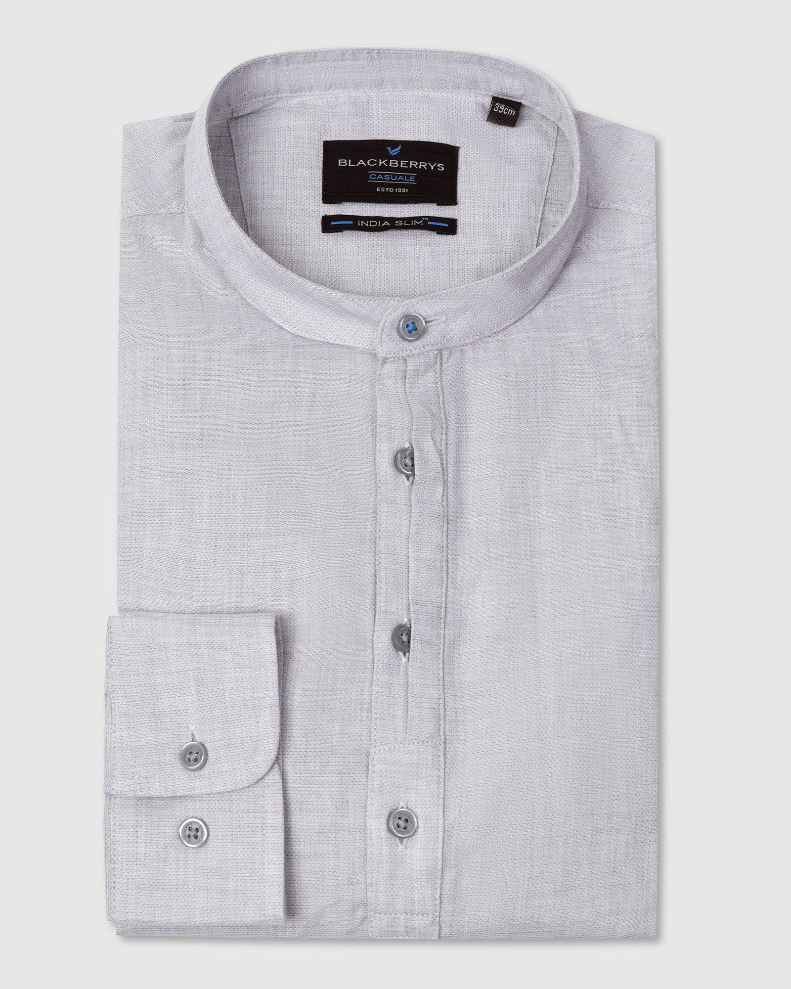 Casual Grey Solid Shirt - Carly - Blackberrys