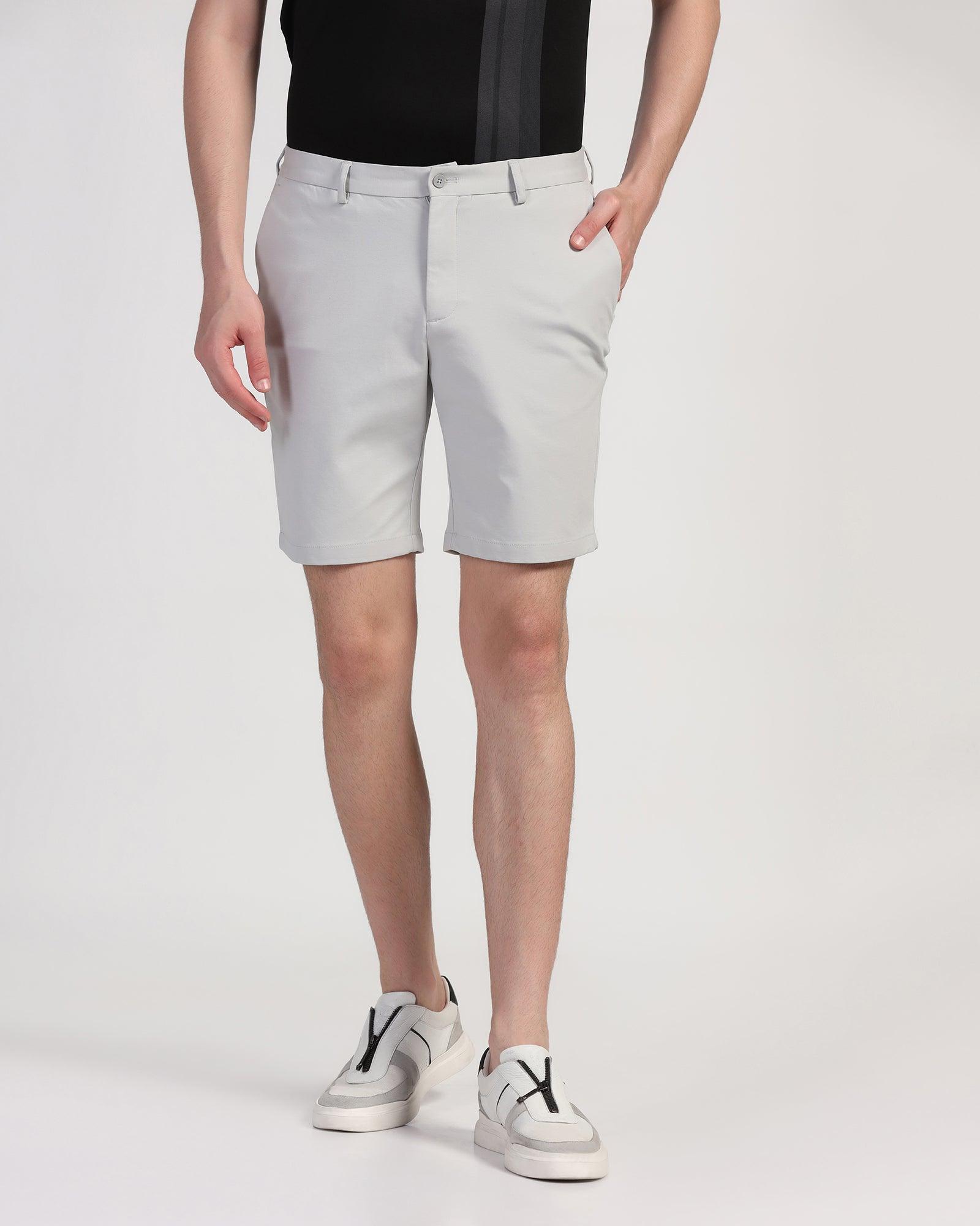 TechPro Casual Grey Solid Shorts - Serry - Blackberrys