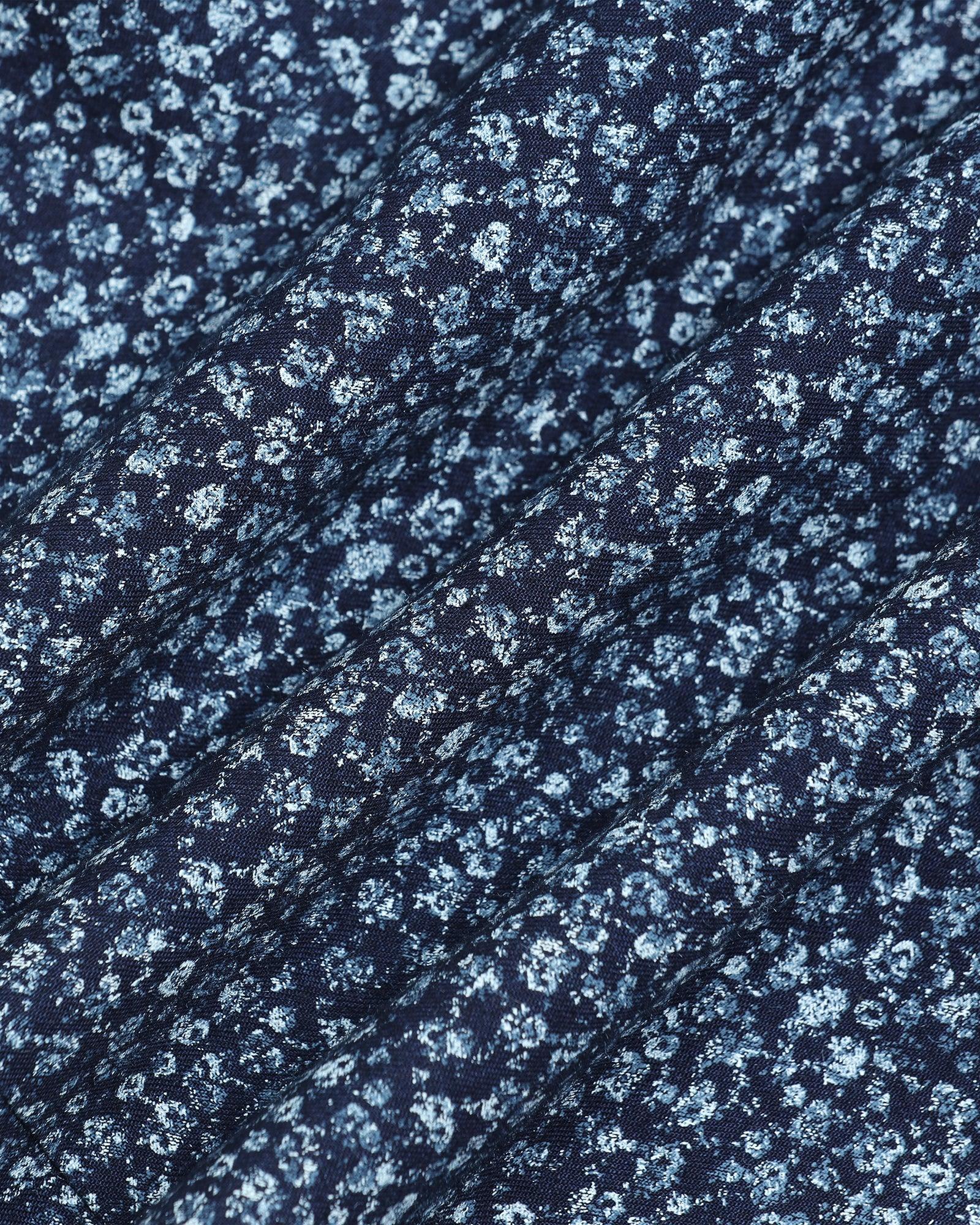 Casual Indigo Blue Printed Shirt - Ethna