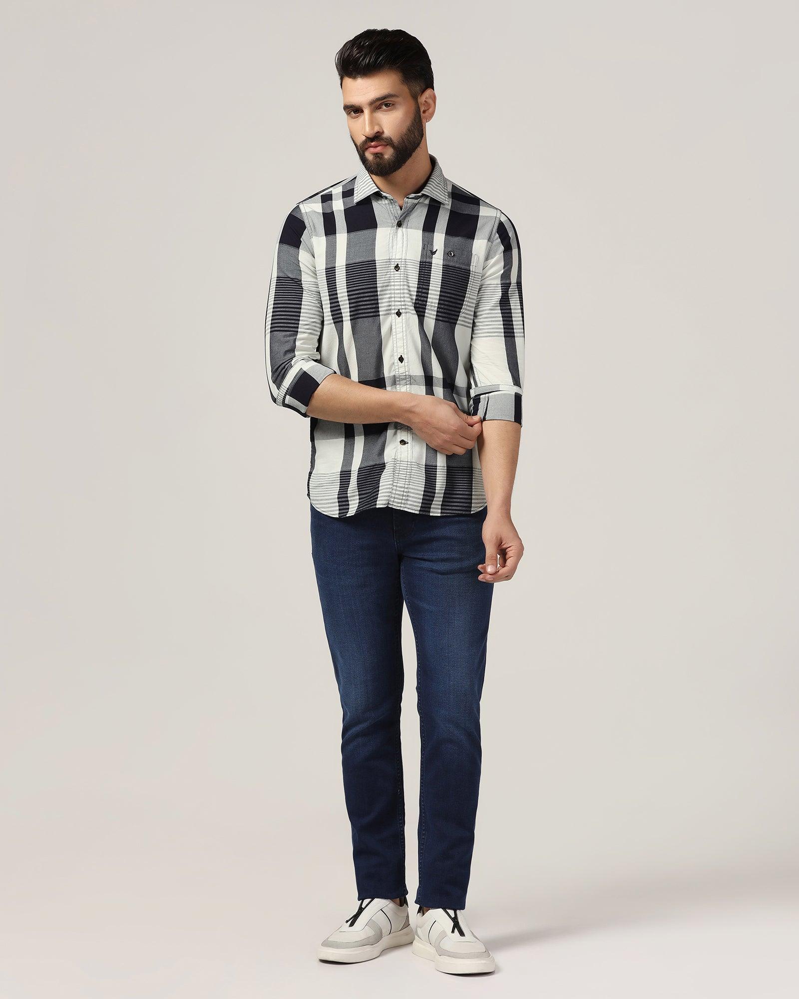 Casual Indigo Check Shirt - Paul - Blackberrys