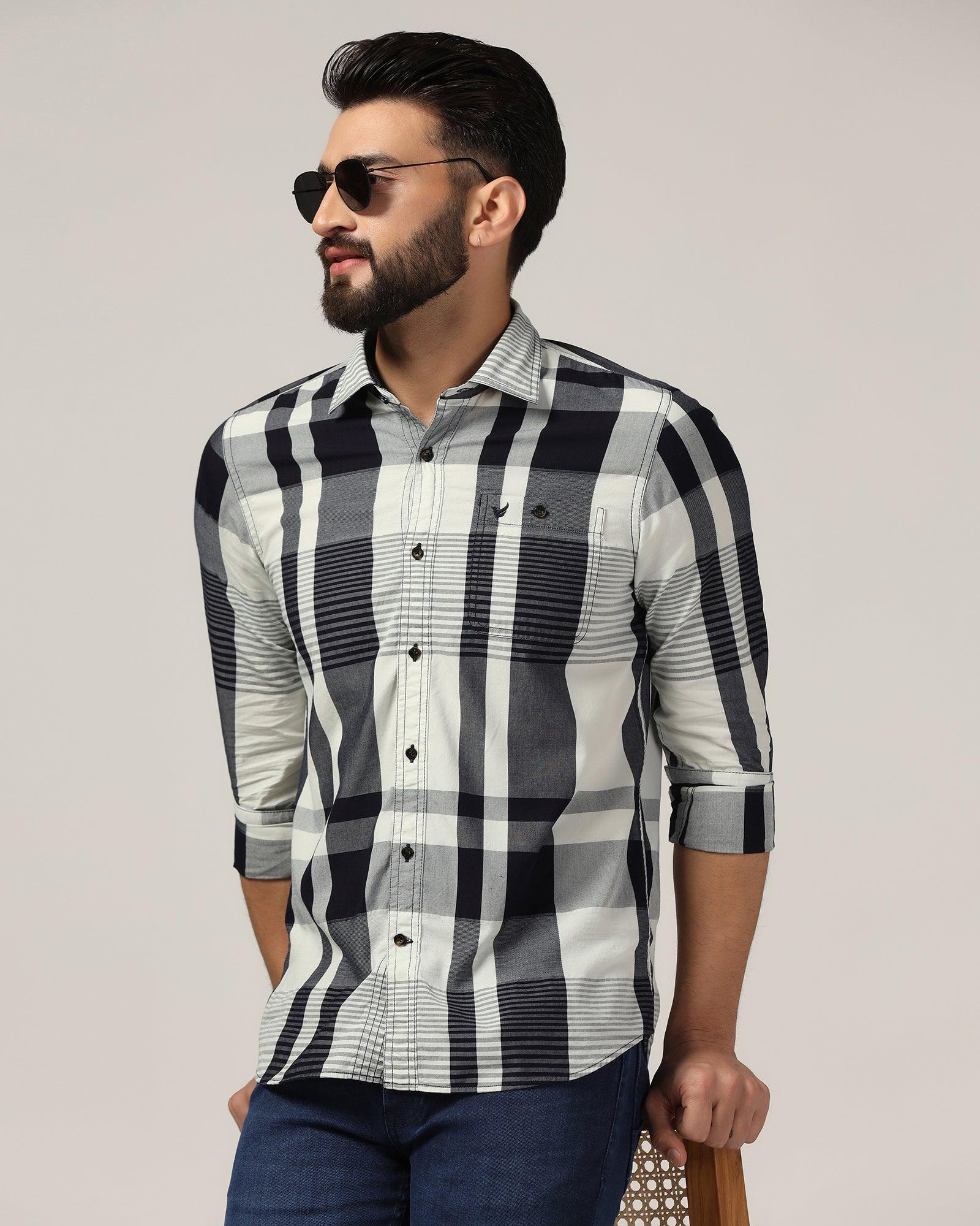 Casual Indigo Check Shirt - Paul