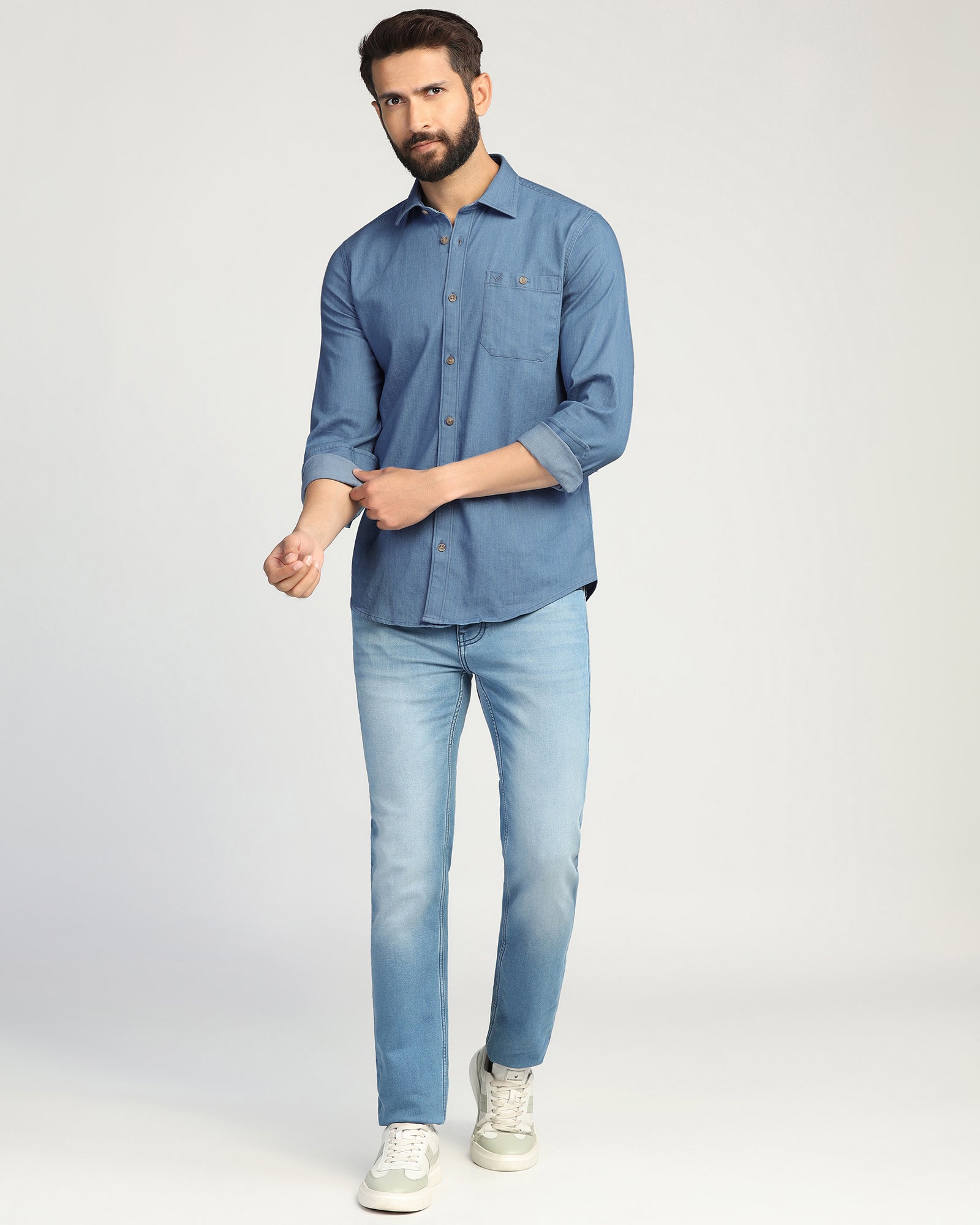 Casual Indigo Solid Shirt - Emmett
