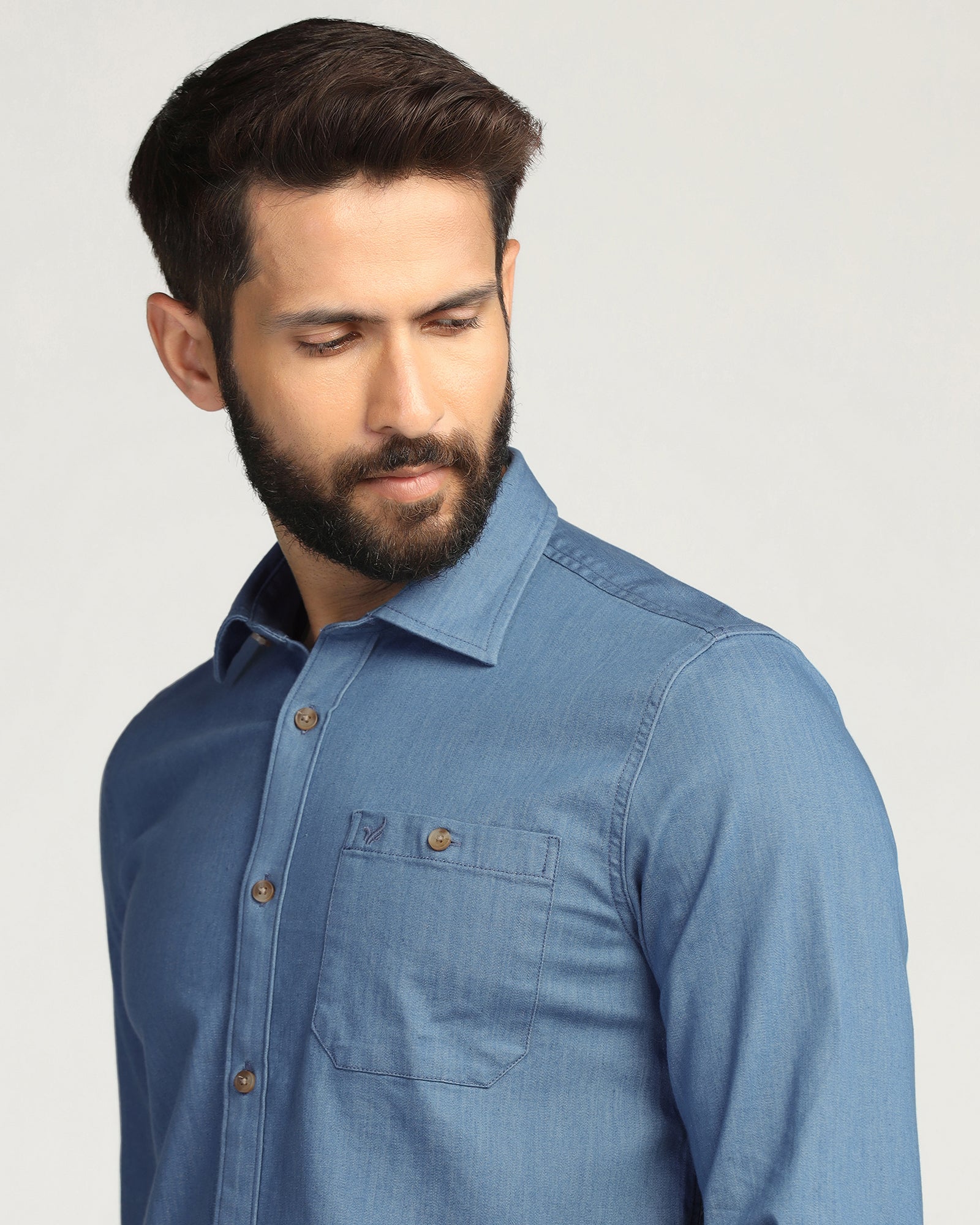 Casual Indigo Solid Shirt - Emmett