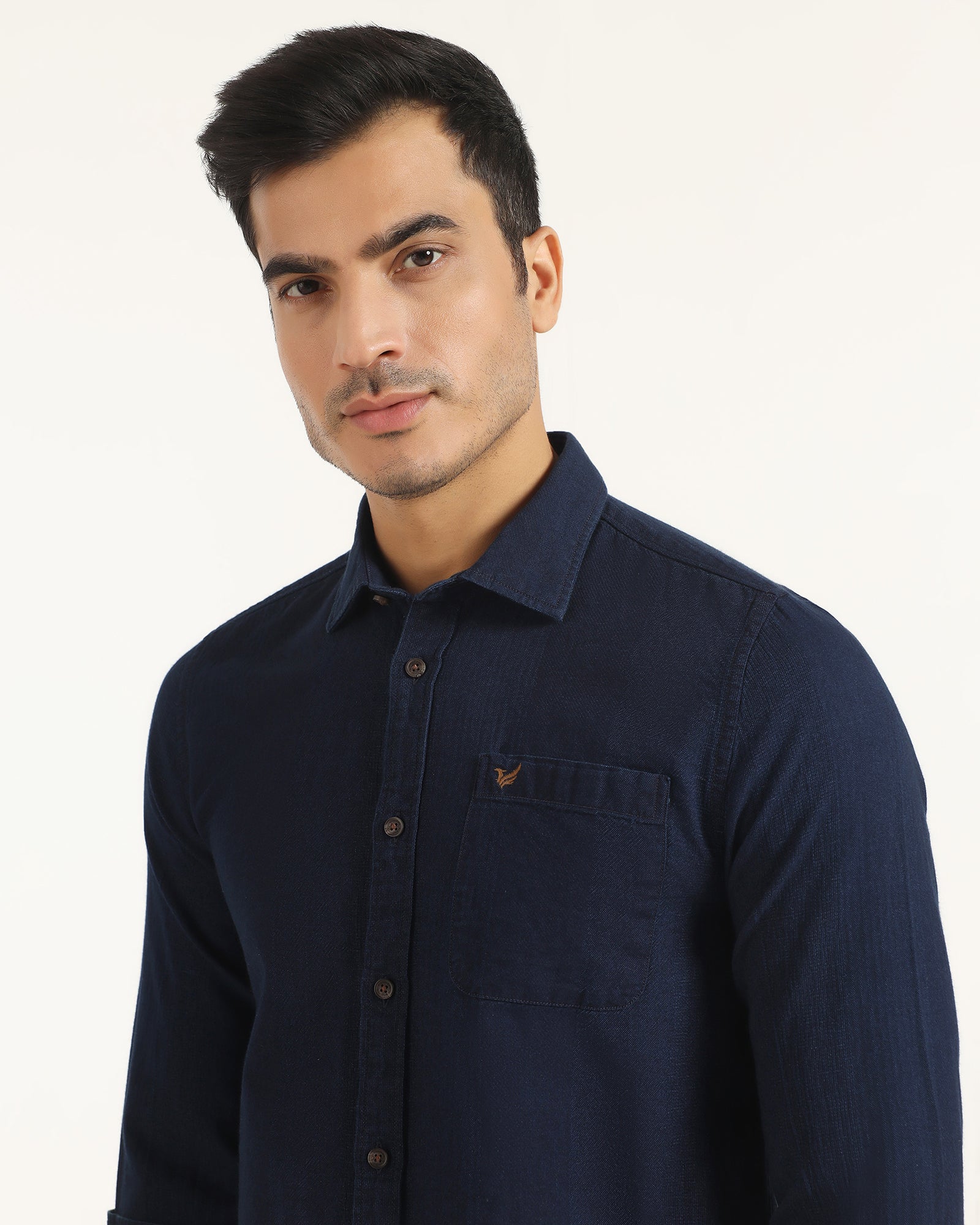 Casual Indigo Textured Shirt - Pasco