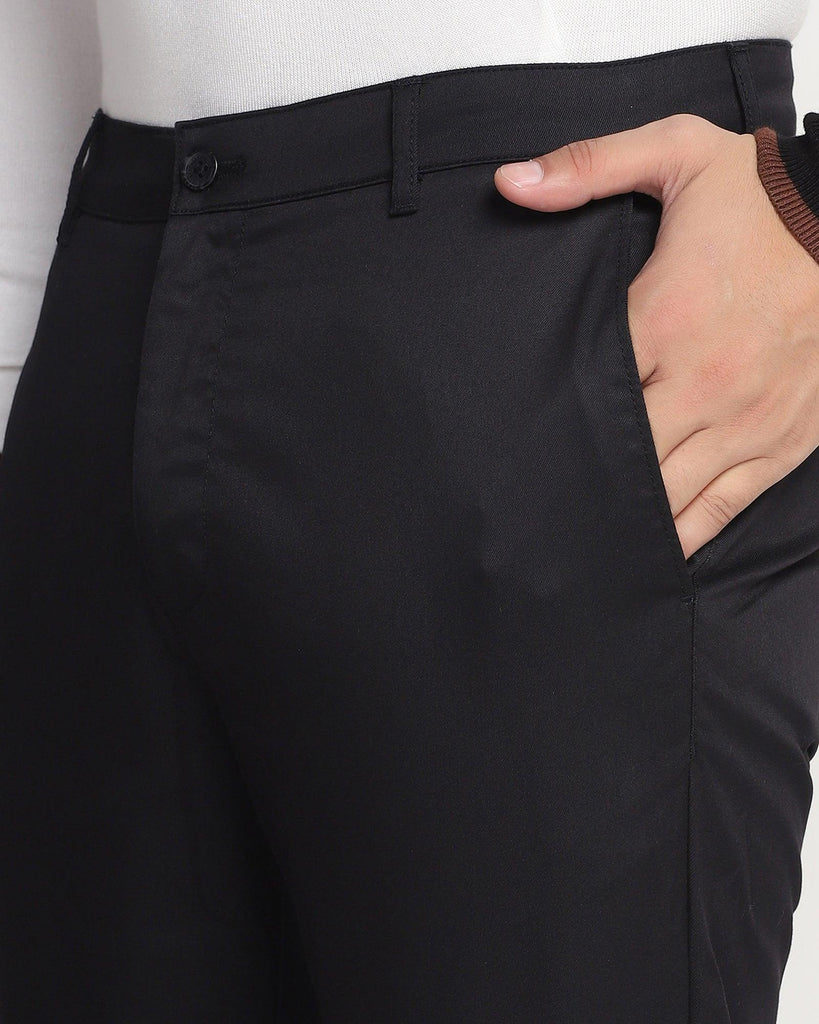 Temptech Slim Comfort Casual Black Solid Khakis - Henry