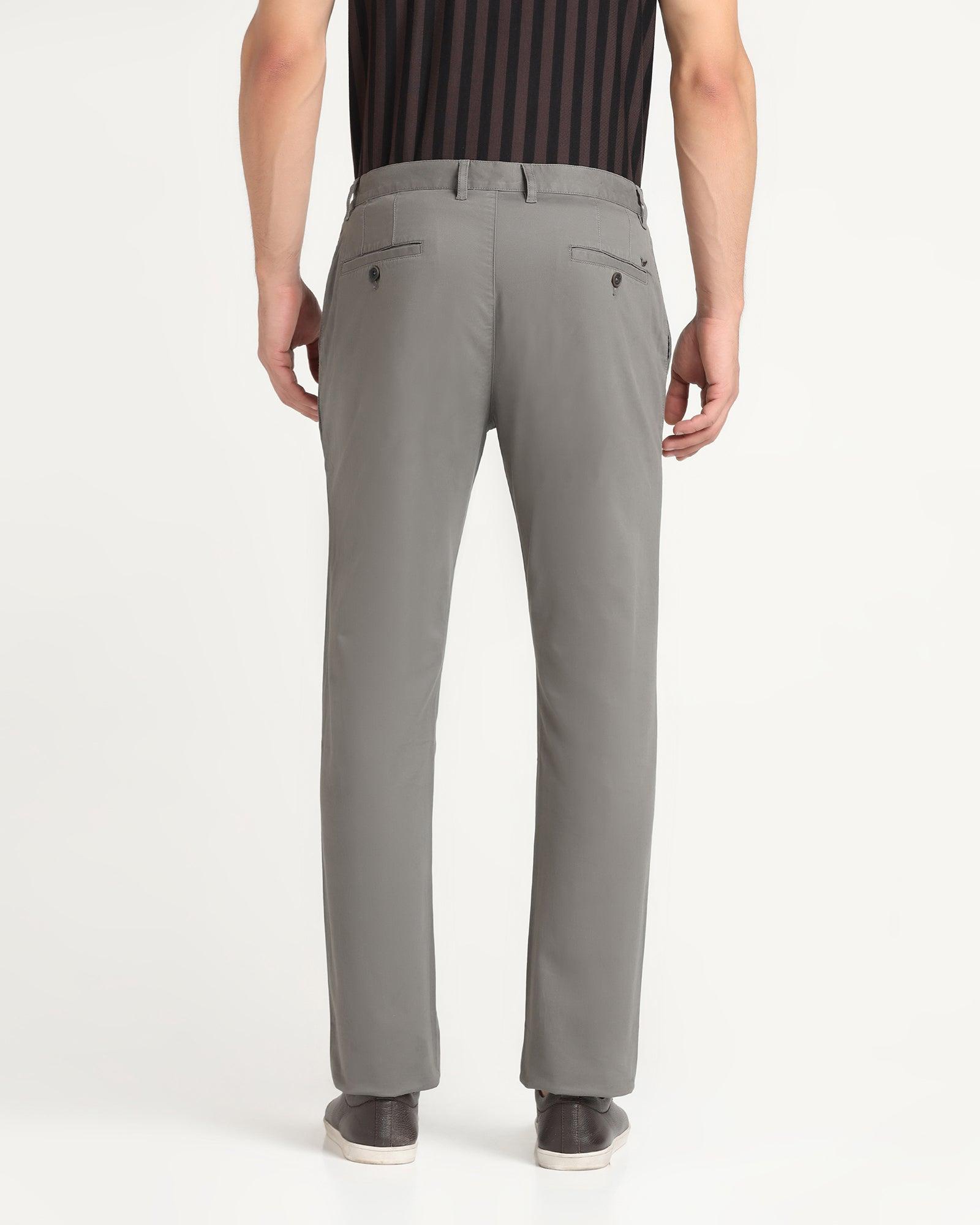 Slim Comfort B-95 Casual Dark Grey Solid Khakis - Lab - Blackberrys