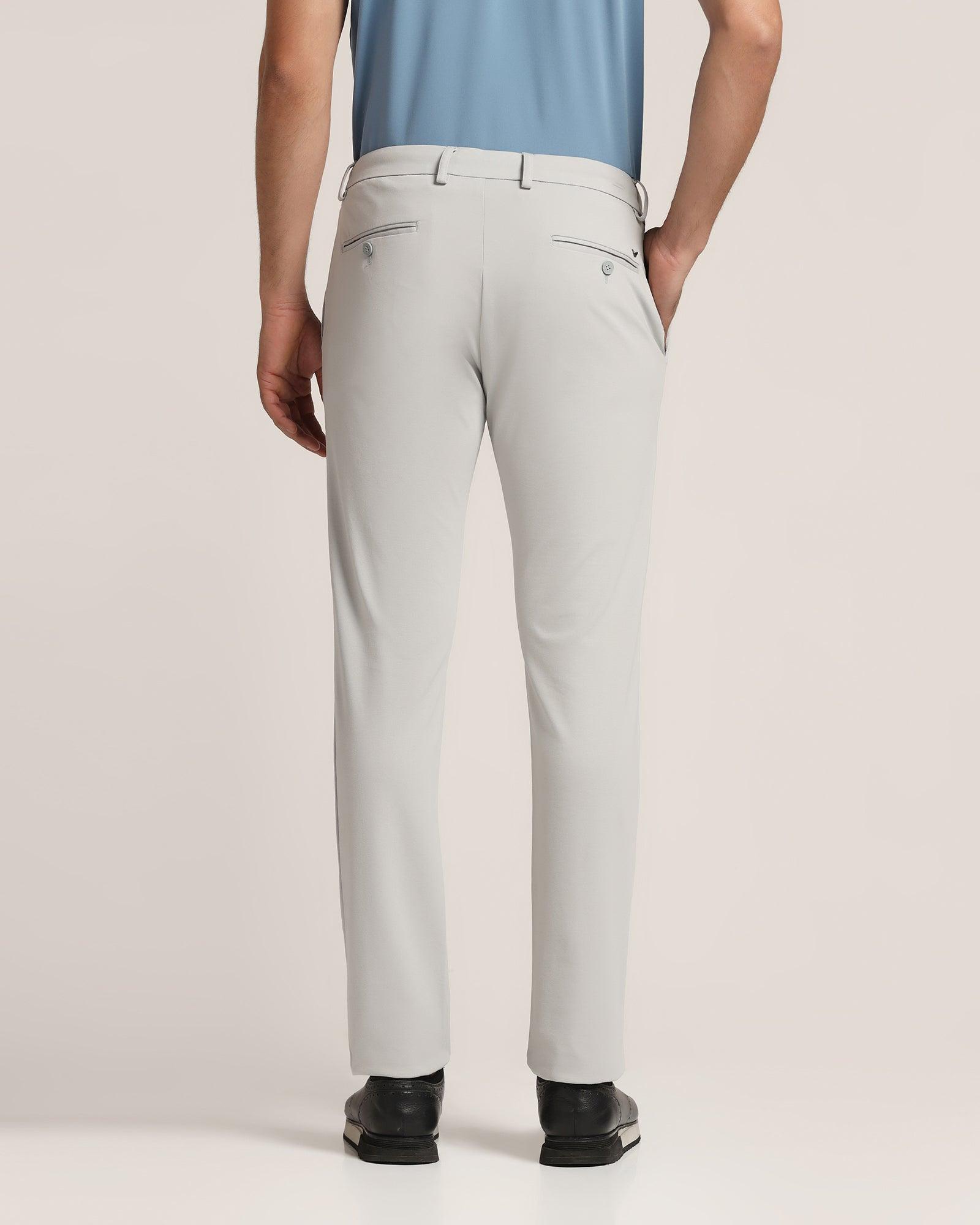 TechPro Slim Fit B-91 Casual Grey Solid Khakis - Ziea - Blackberrys