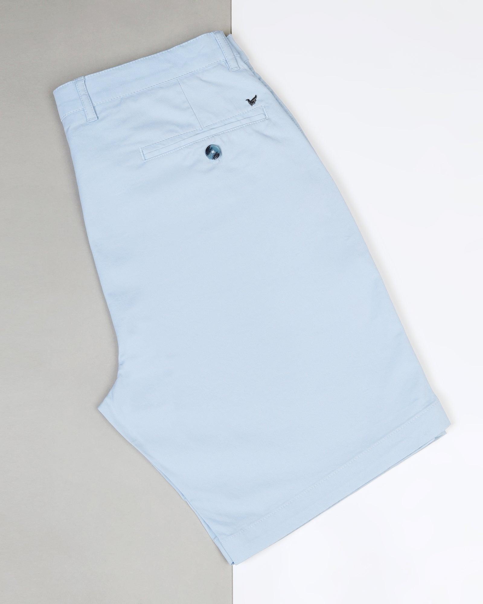 Casual Light Blue Solid Shorts - Frank - Blackberrys