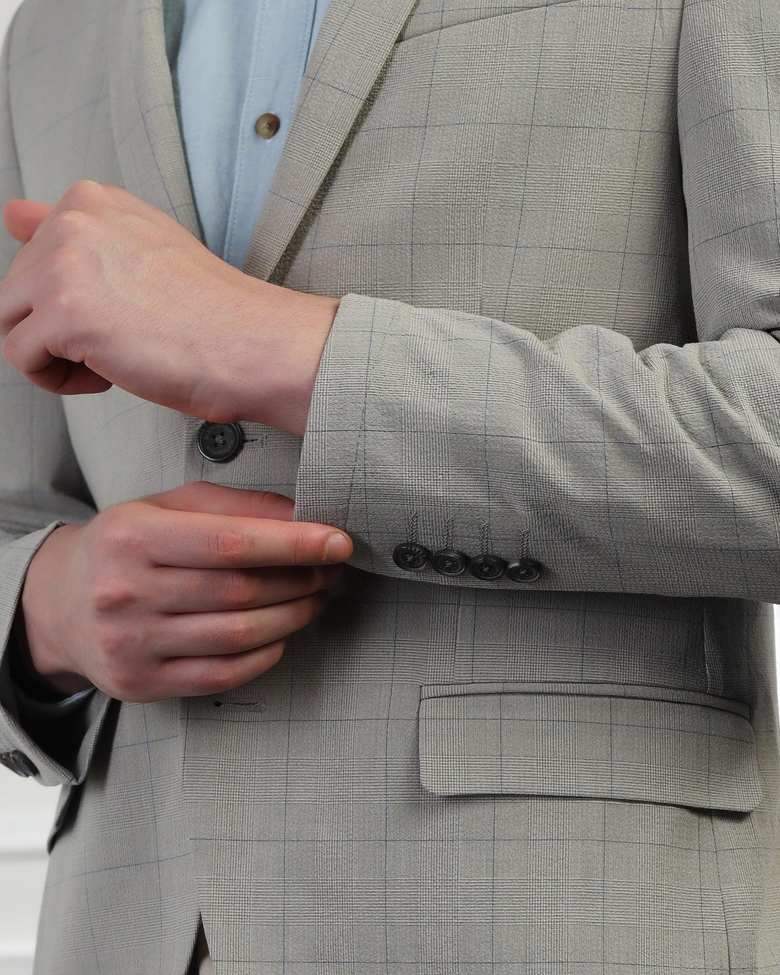 Casual Light Grey Check Blazer - Marcus - Blackberrys