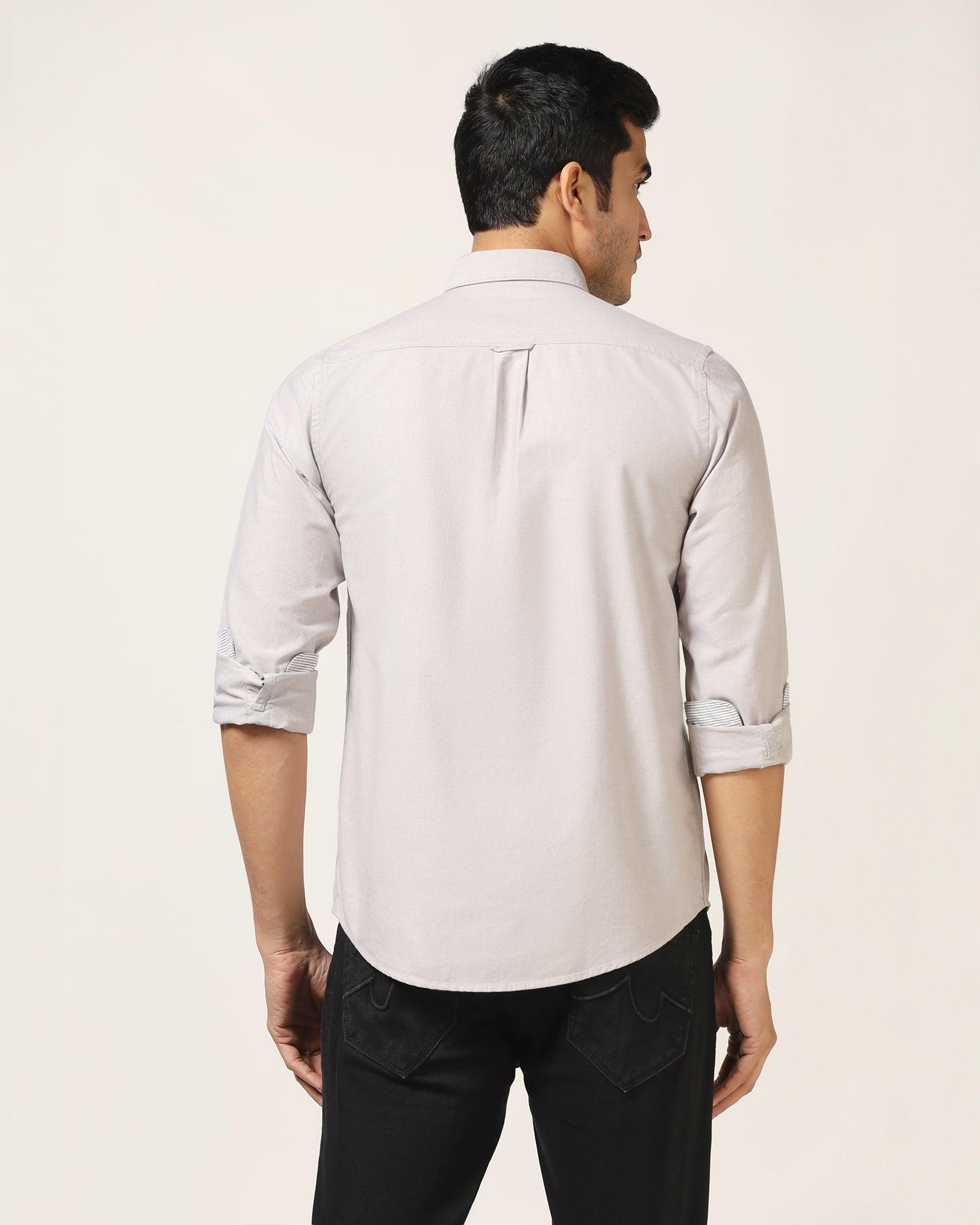 Casual Light Grey Solid Shirt - Donic - Blackberrys