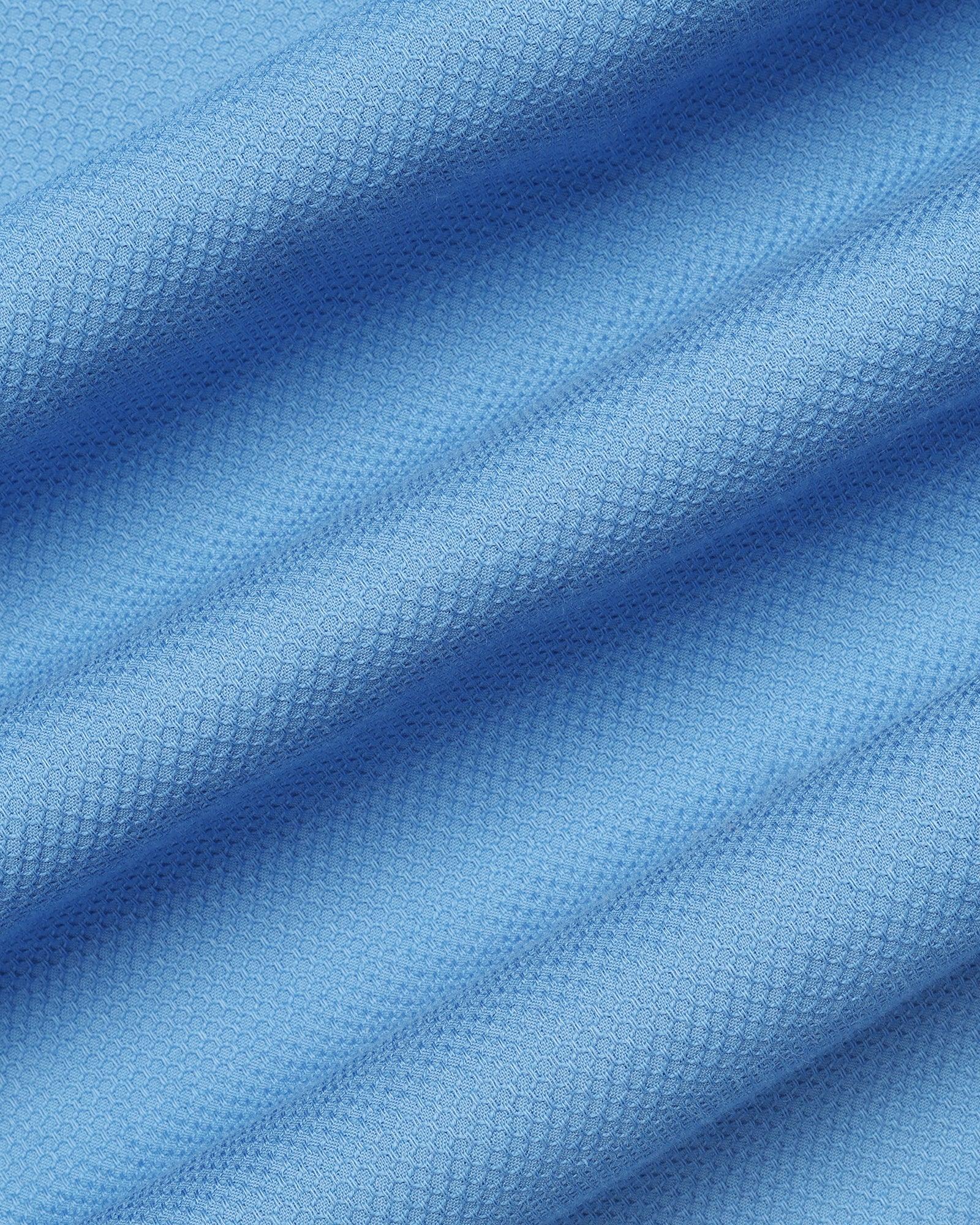 Casual Mid Blue Textured Shirt - Volt