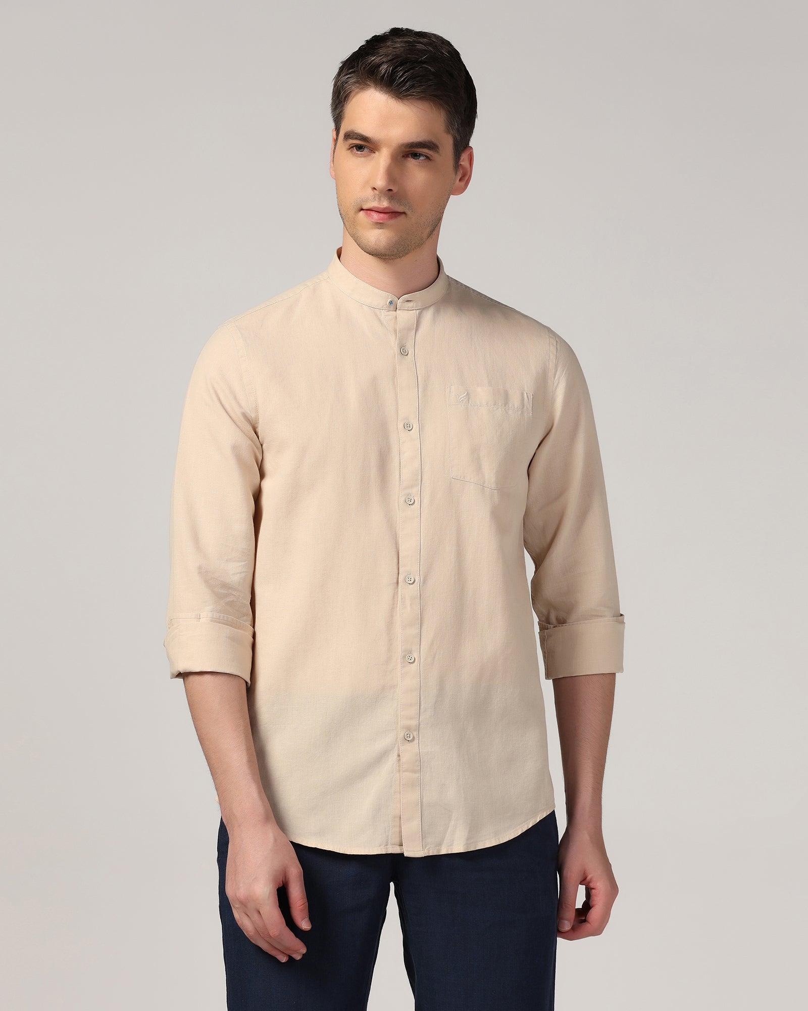 Casual Natural Solid Shirt - Perry - Blackberrys