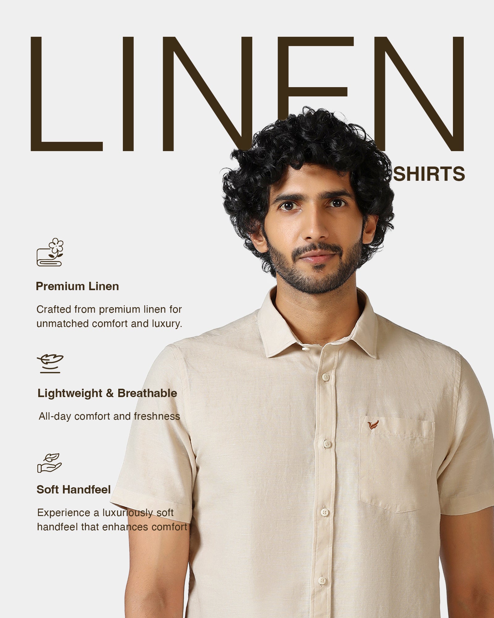 Natural Linen Solid Shirt - Salmon