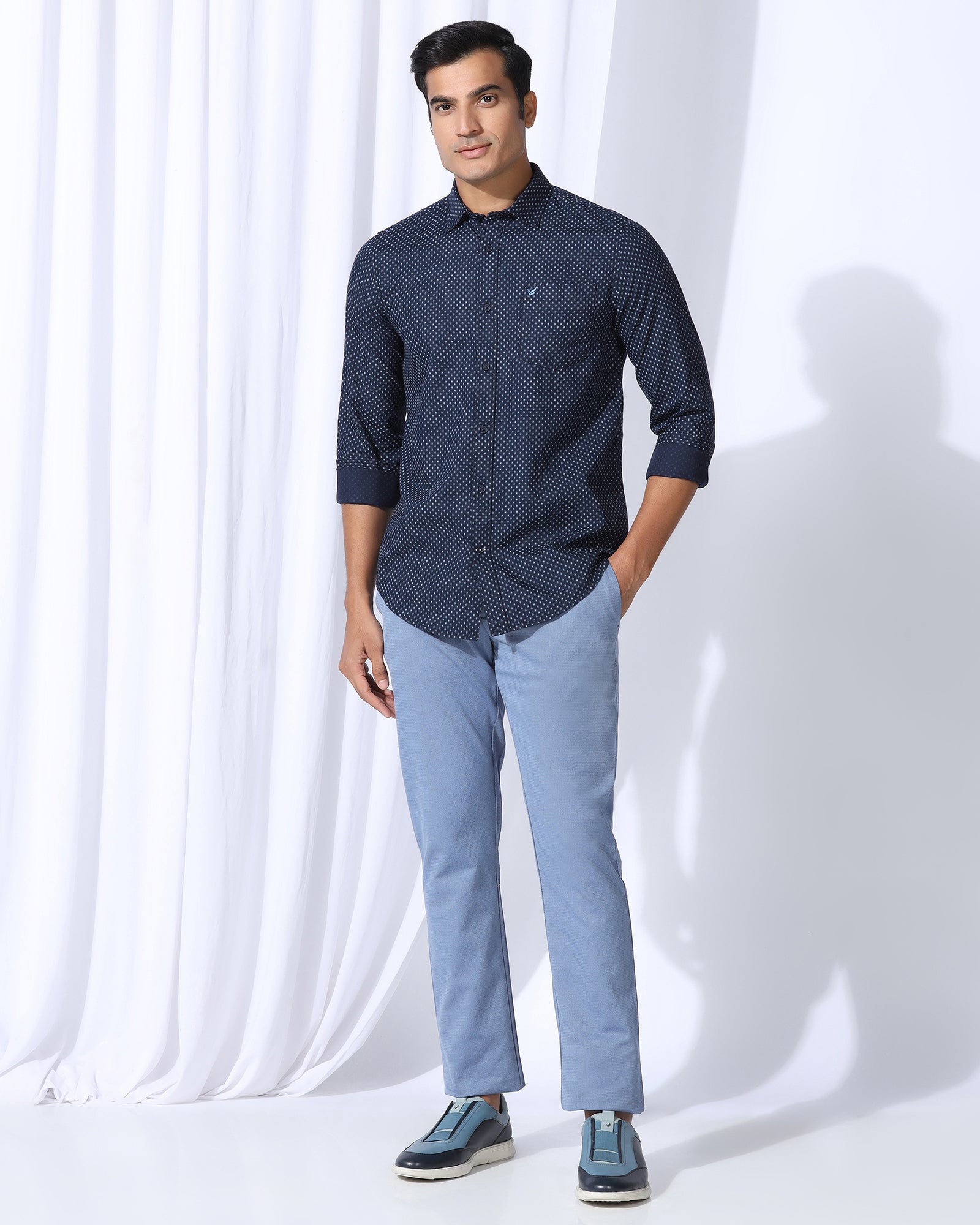 Casual Navy Printed Shirt - Renan