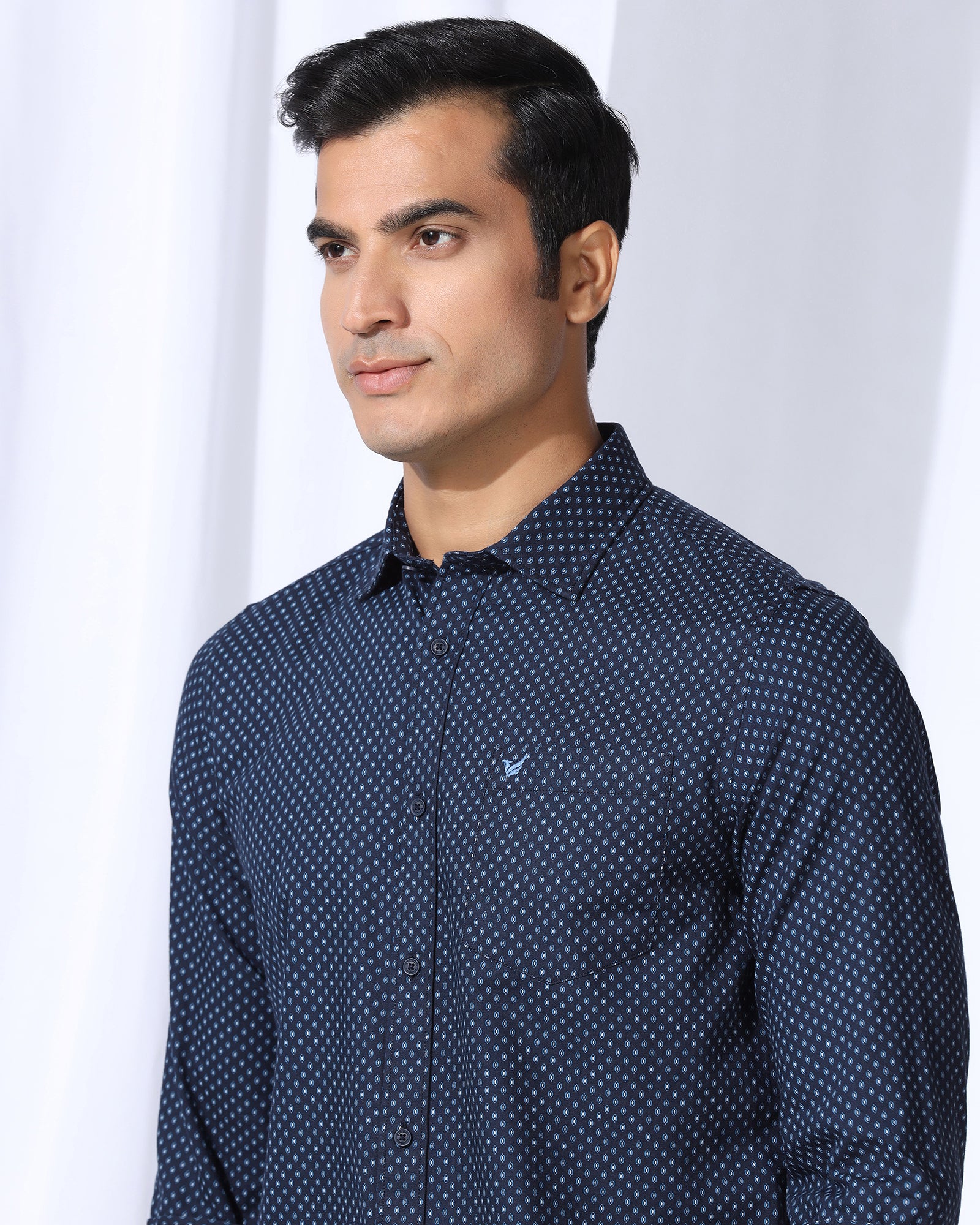 Casual Navy Printed Shirt - Renan