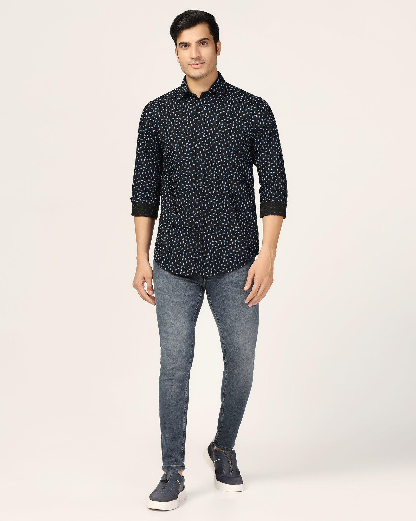 Casual Navy Printed Shirt - Ziff - Blackberrys