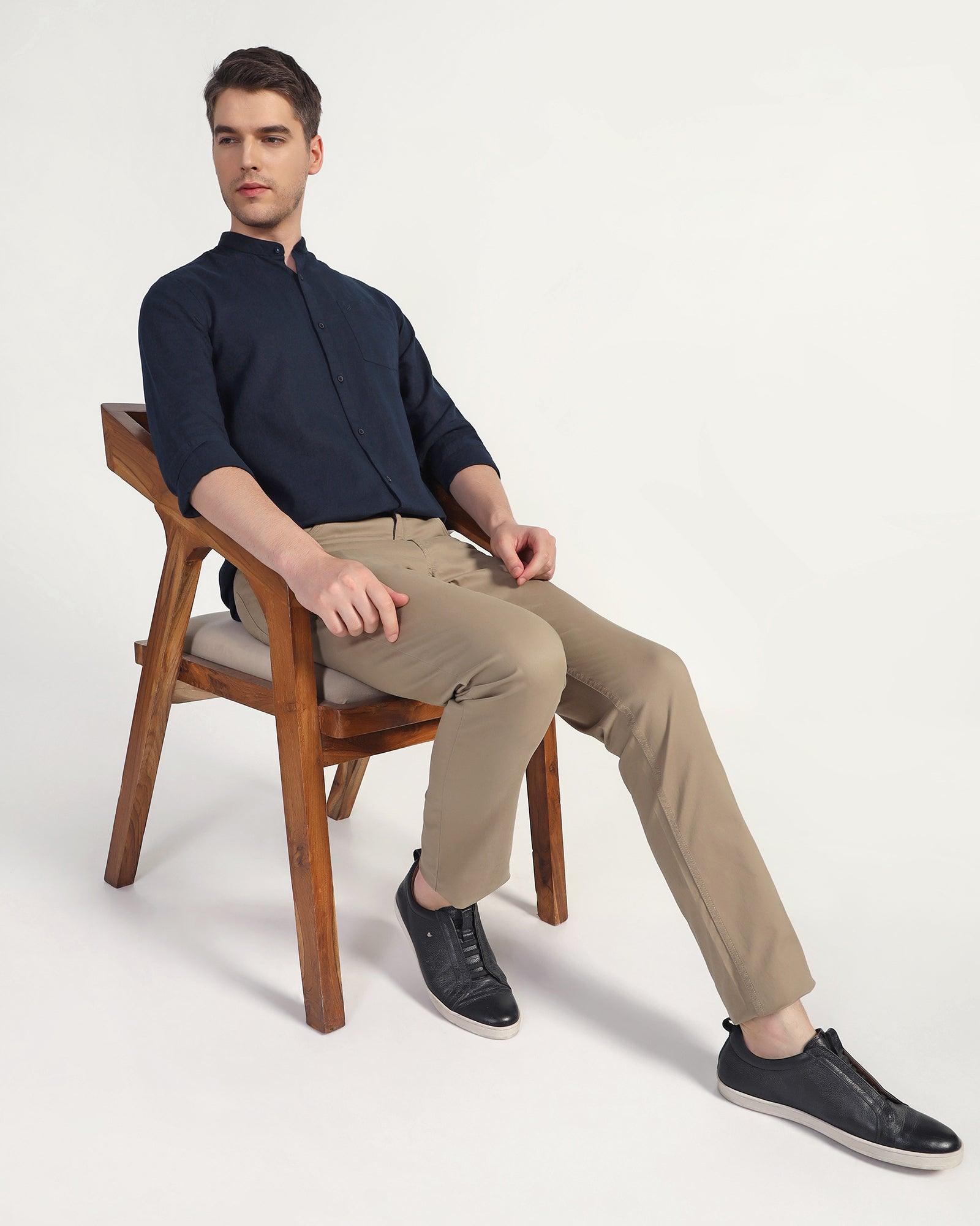 Casual Navy Solid Shirt - Perry - Blackberrys