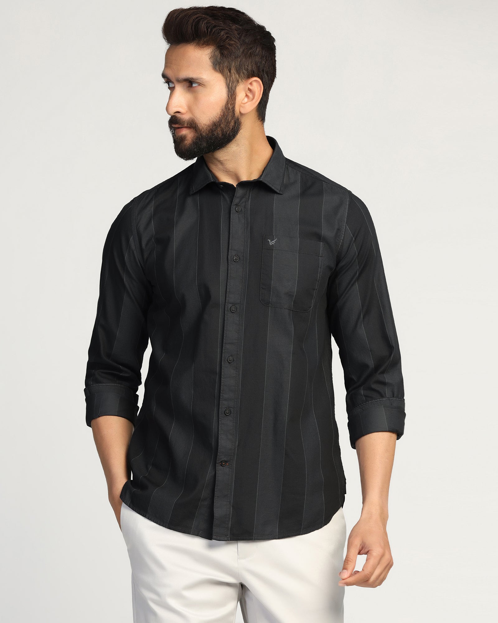 Casual Navy Stripe Shirt - Bunji