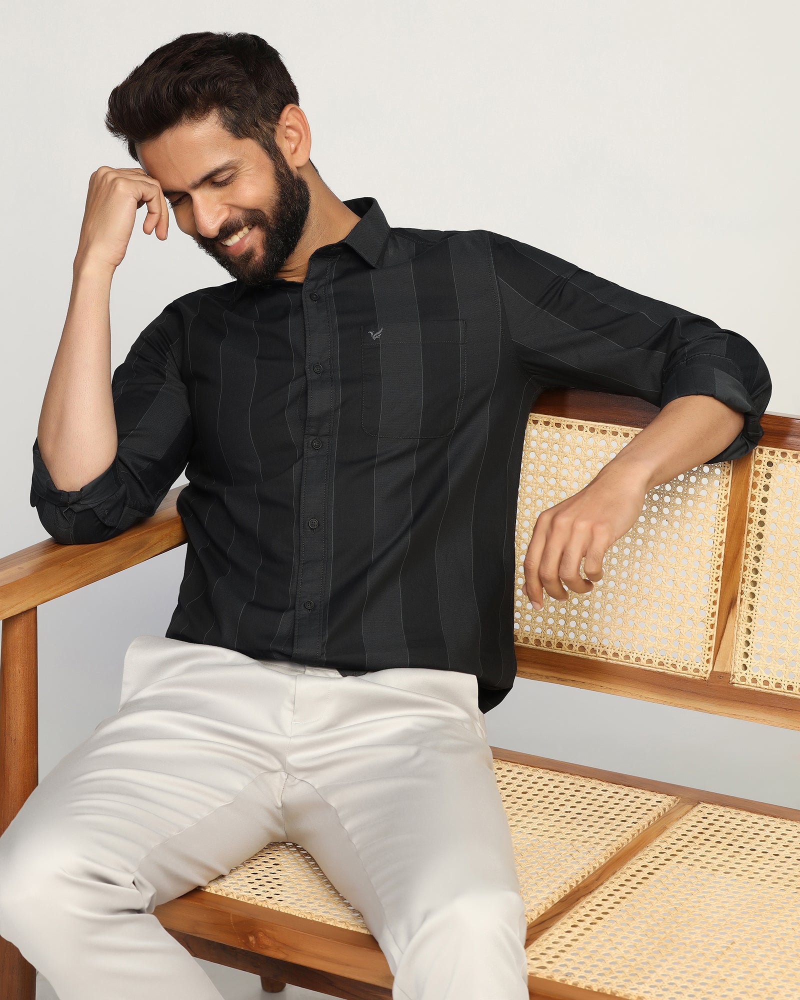 Casual Navy Stripe Shirt - Bunji
