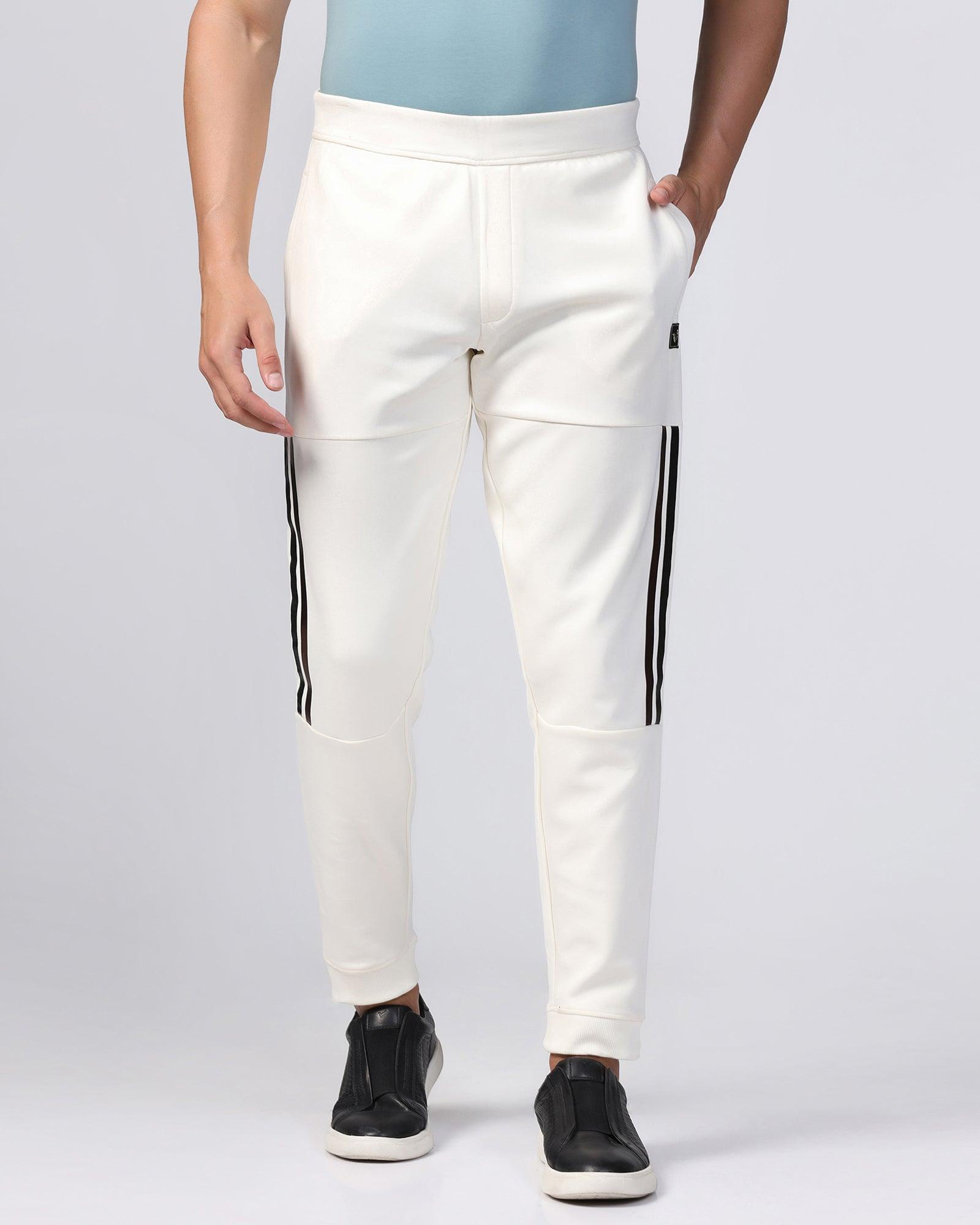 Casual Off White Solid Jogger - Boss