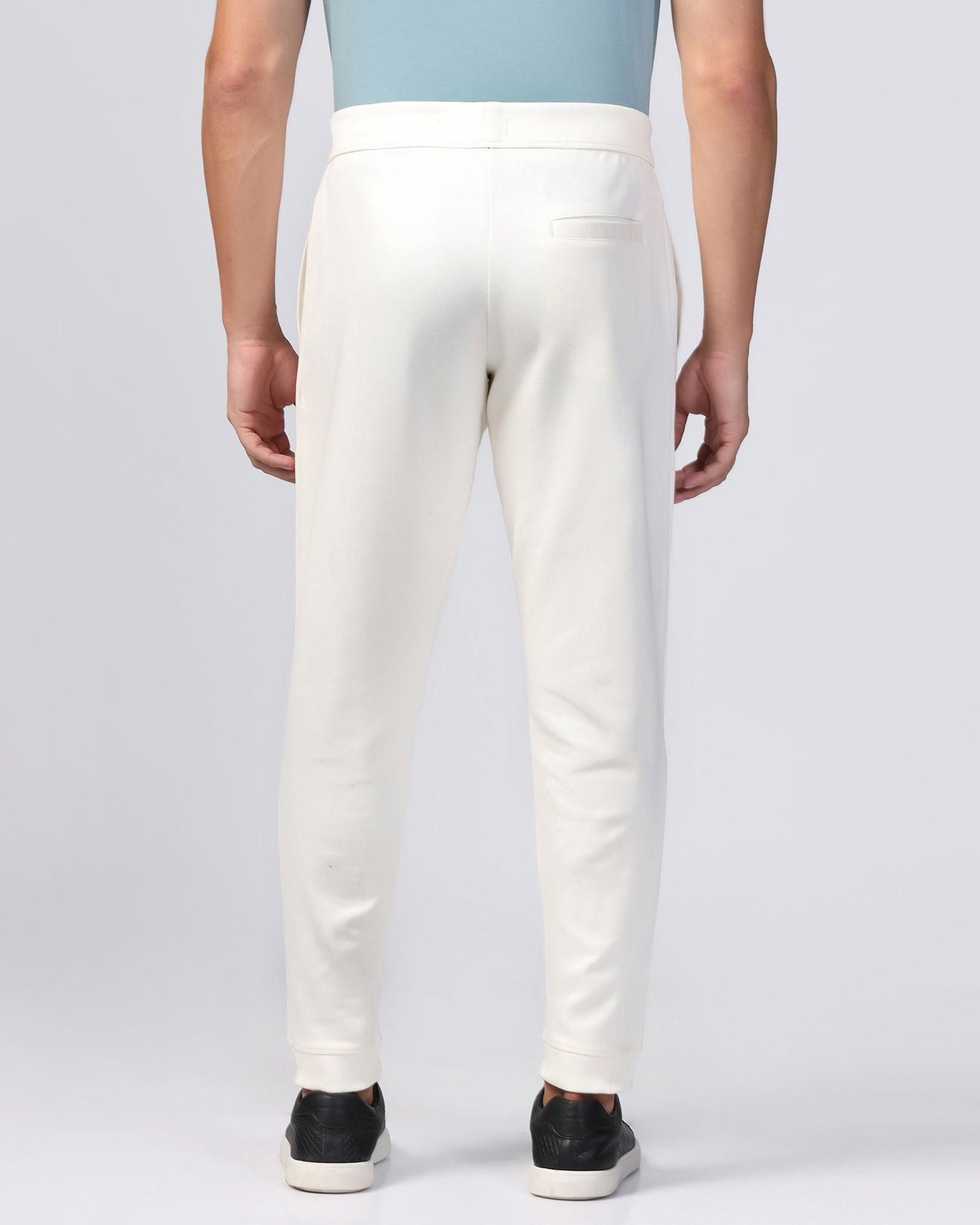 Casual Off White Solid Jogger - Boss