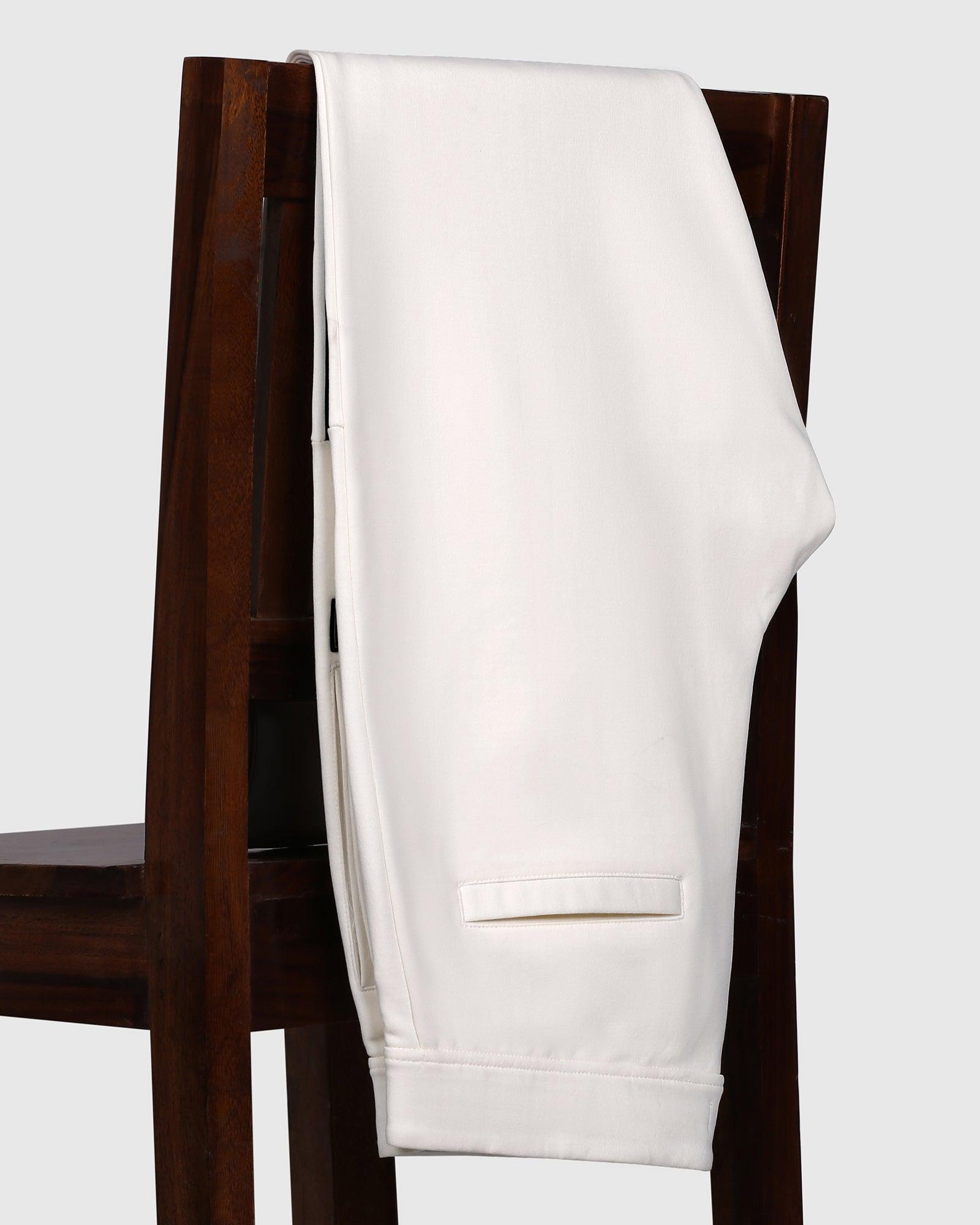 Casual Off White Solid Jogger - Boss