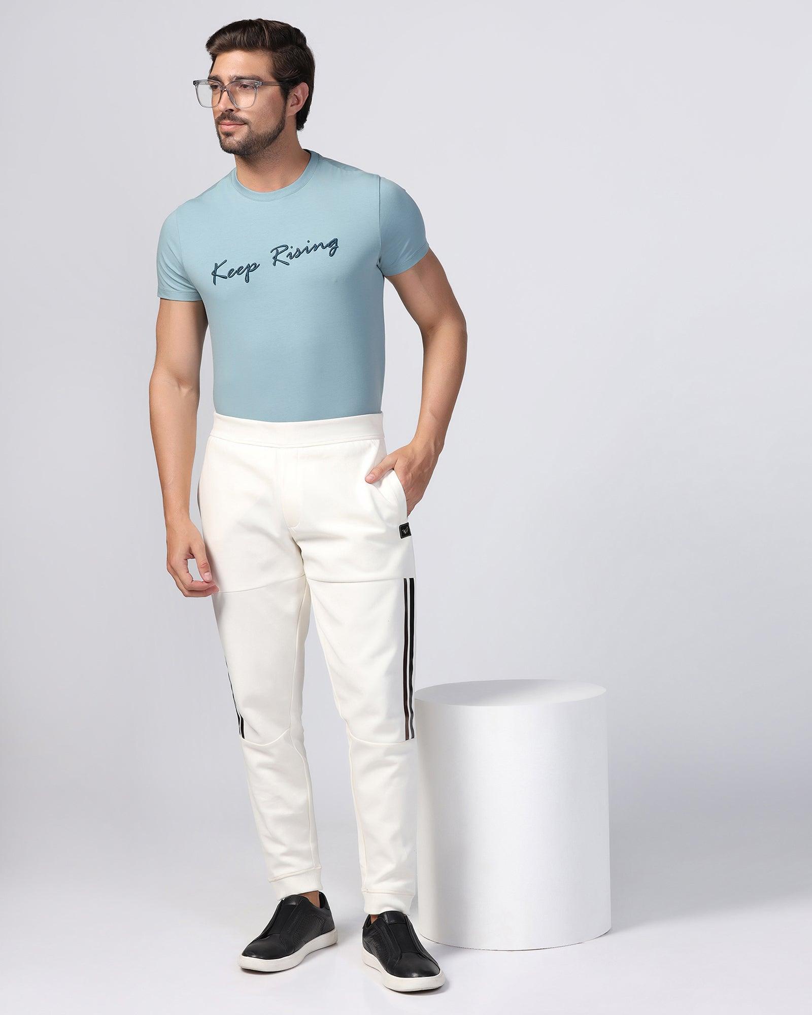 Casual Off White Solid Jogger - Boss