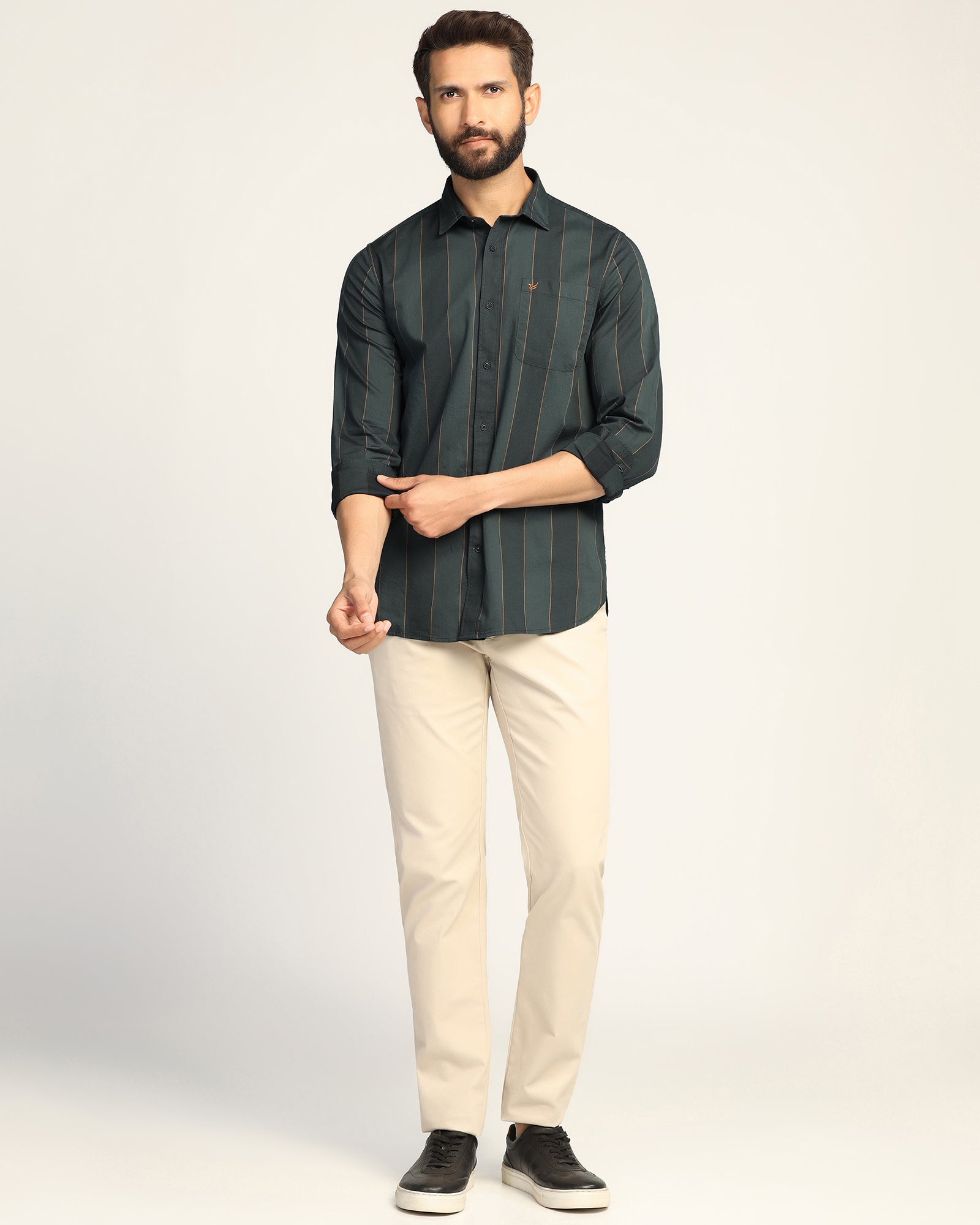Casual Olive Stripe Shirt - Bunji