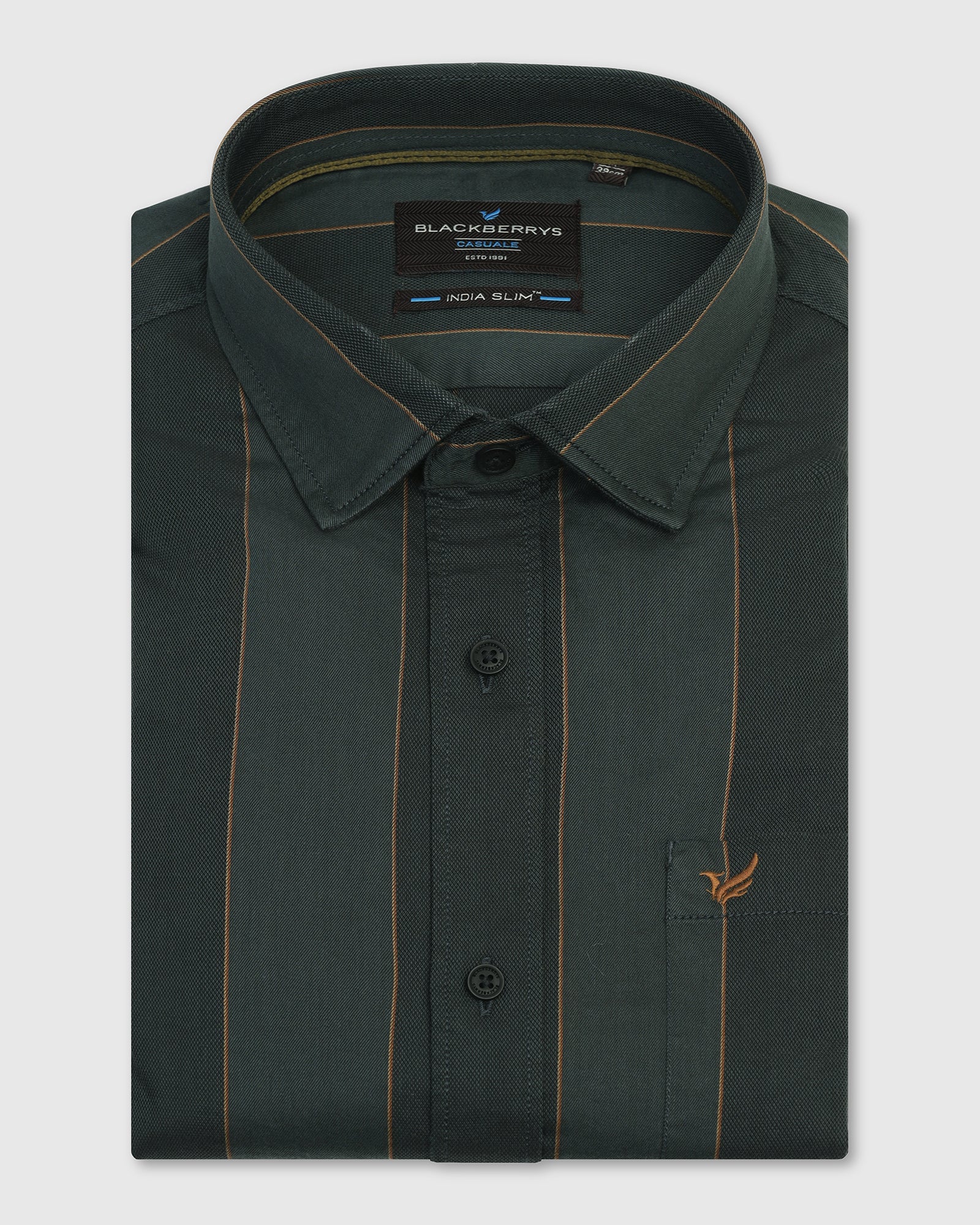 Casual Olive Stripe Shirt - Bunji