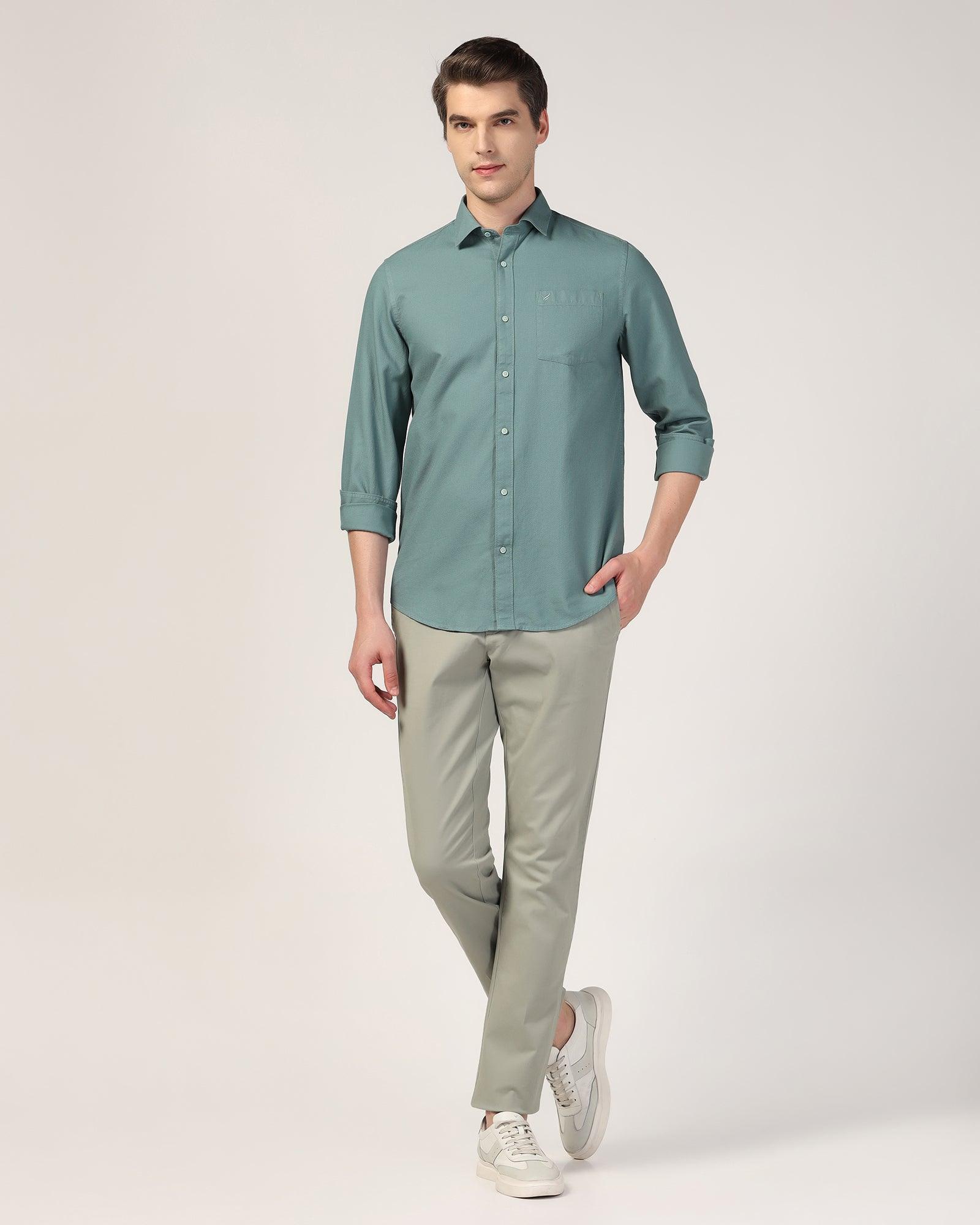 Casual Olive Textured Shirt - Colt - Blackberrys