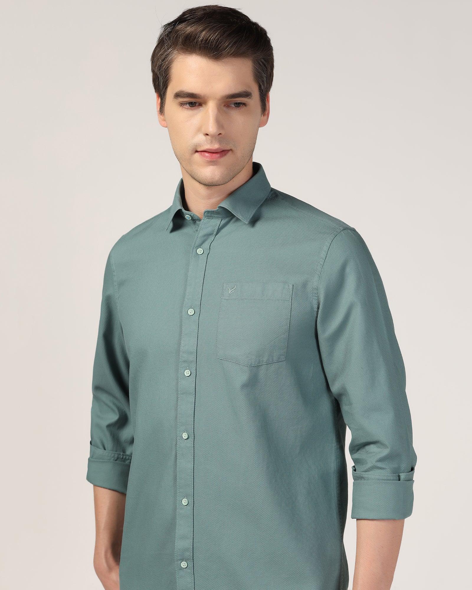 Casual Olive Textured Shirt - Colt - Blackberrys