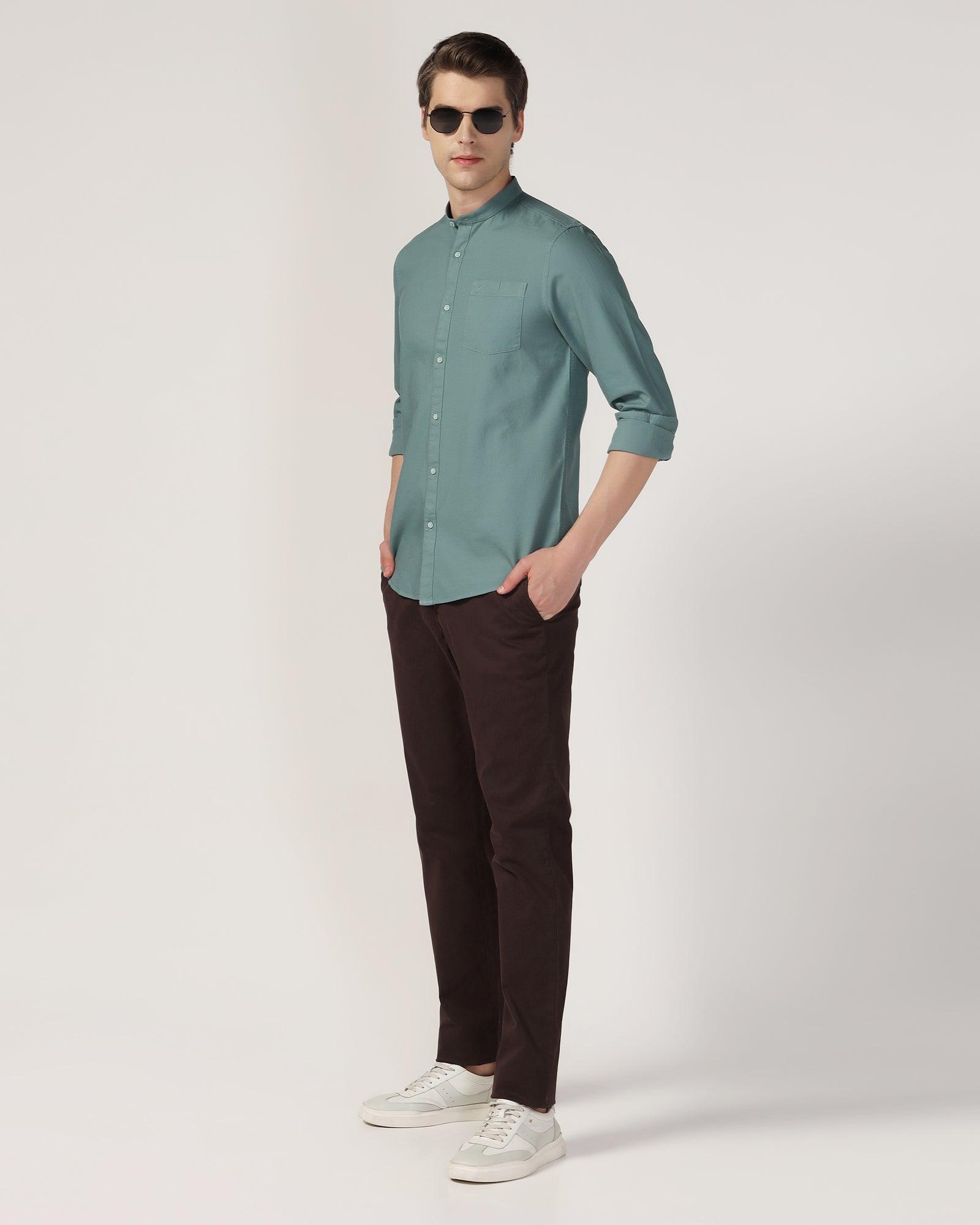 Casual Olive Textured Shirt - Jolt - Blackberrys