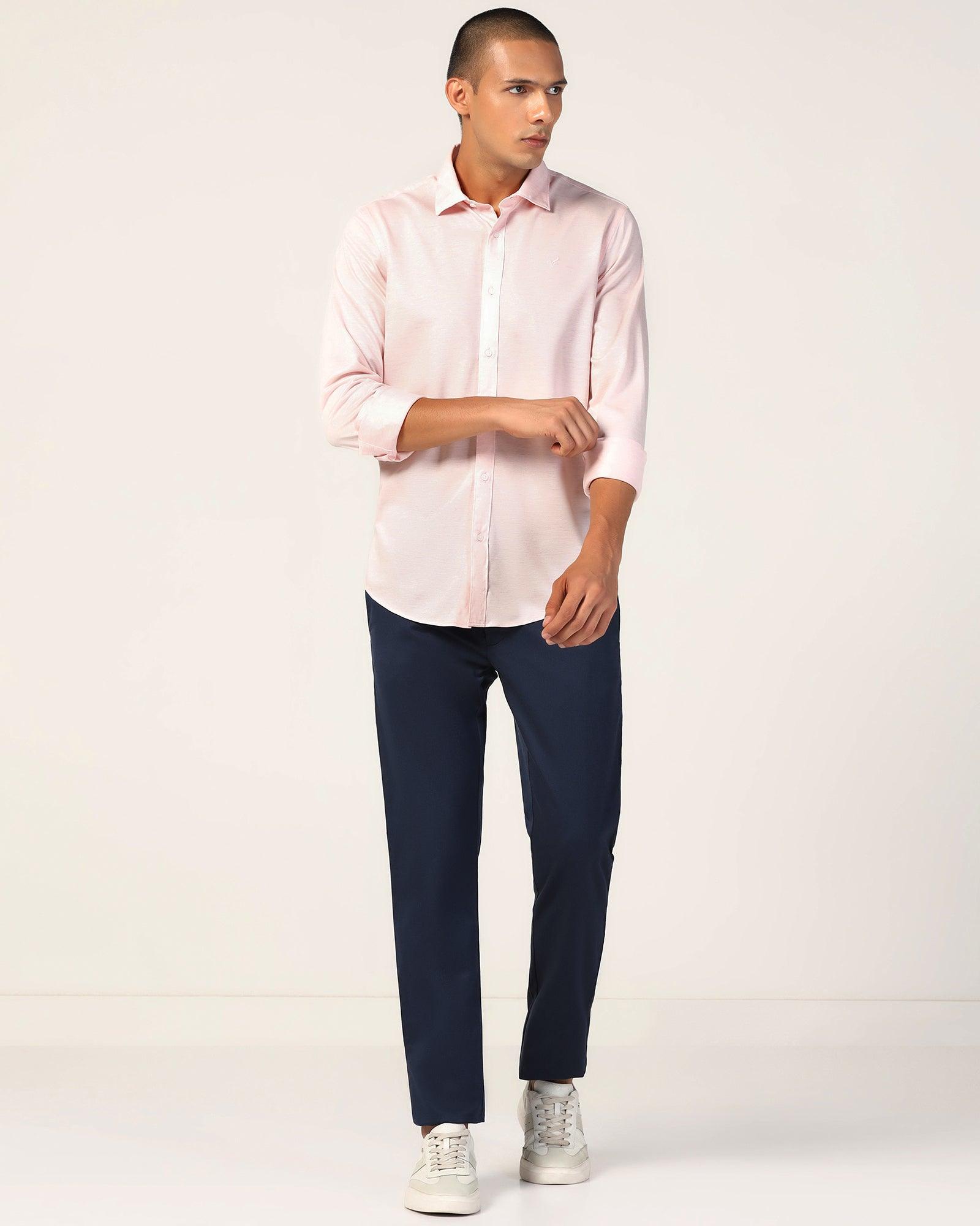 Casual Pink Textured Shirt - Alyn