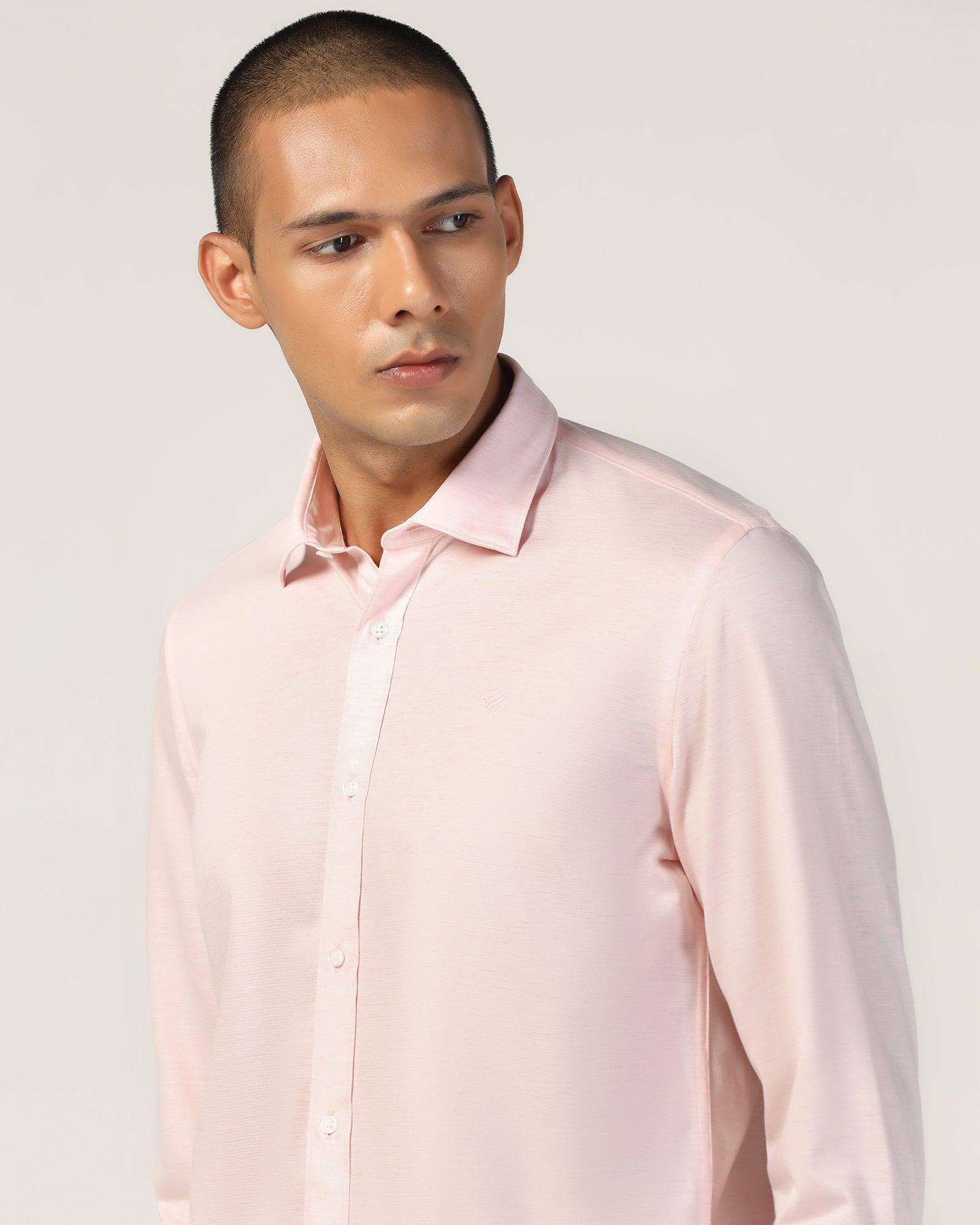 Casual Pink Textured Shirt - Alyn