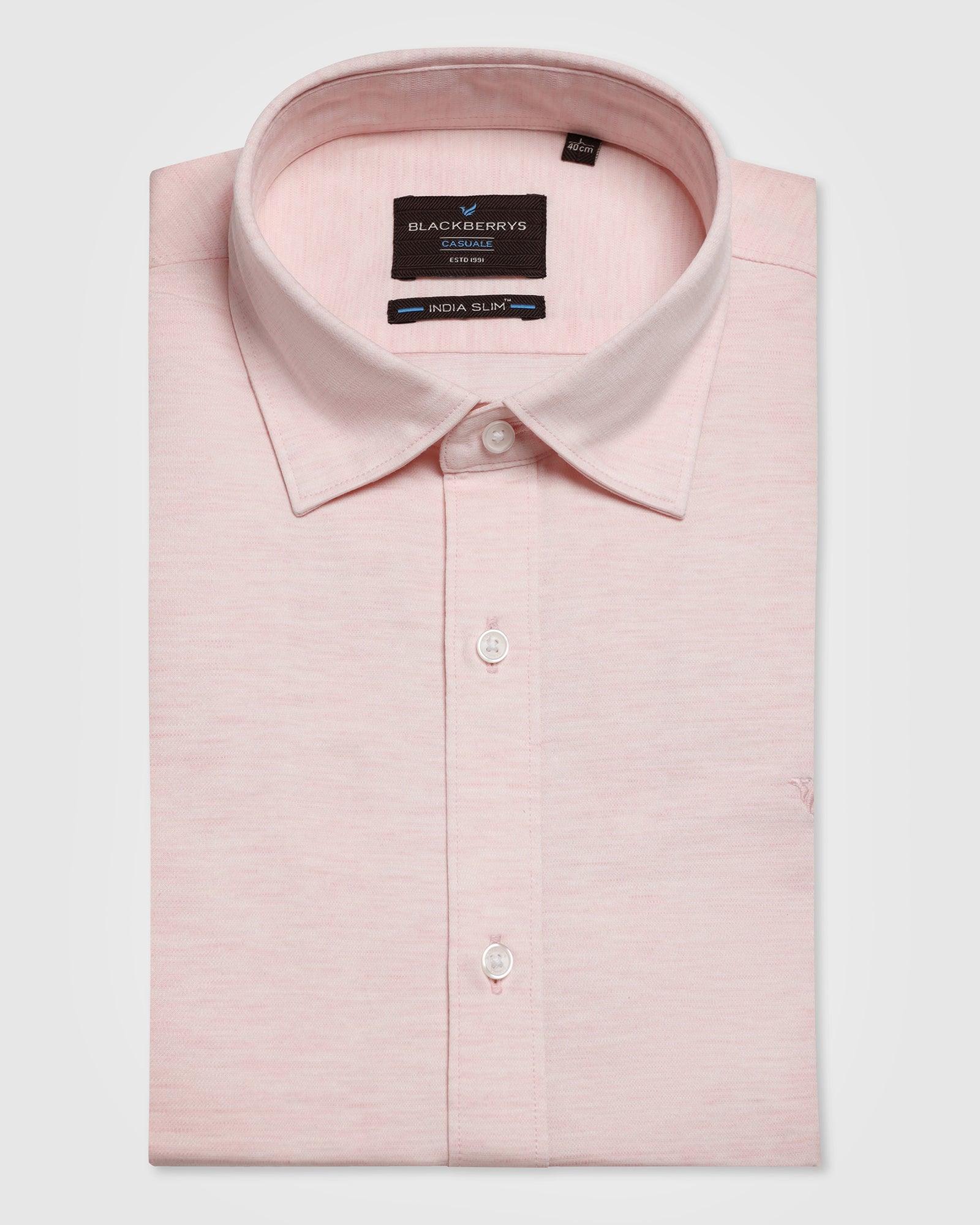Casual Pink Textured Shirt - Alyn