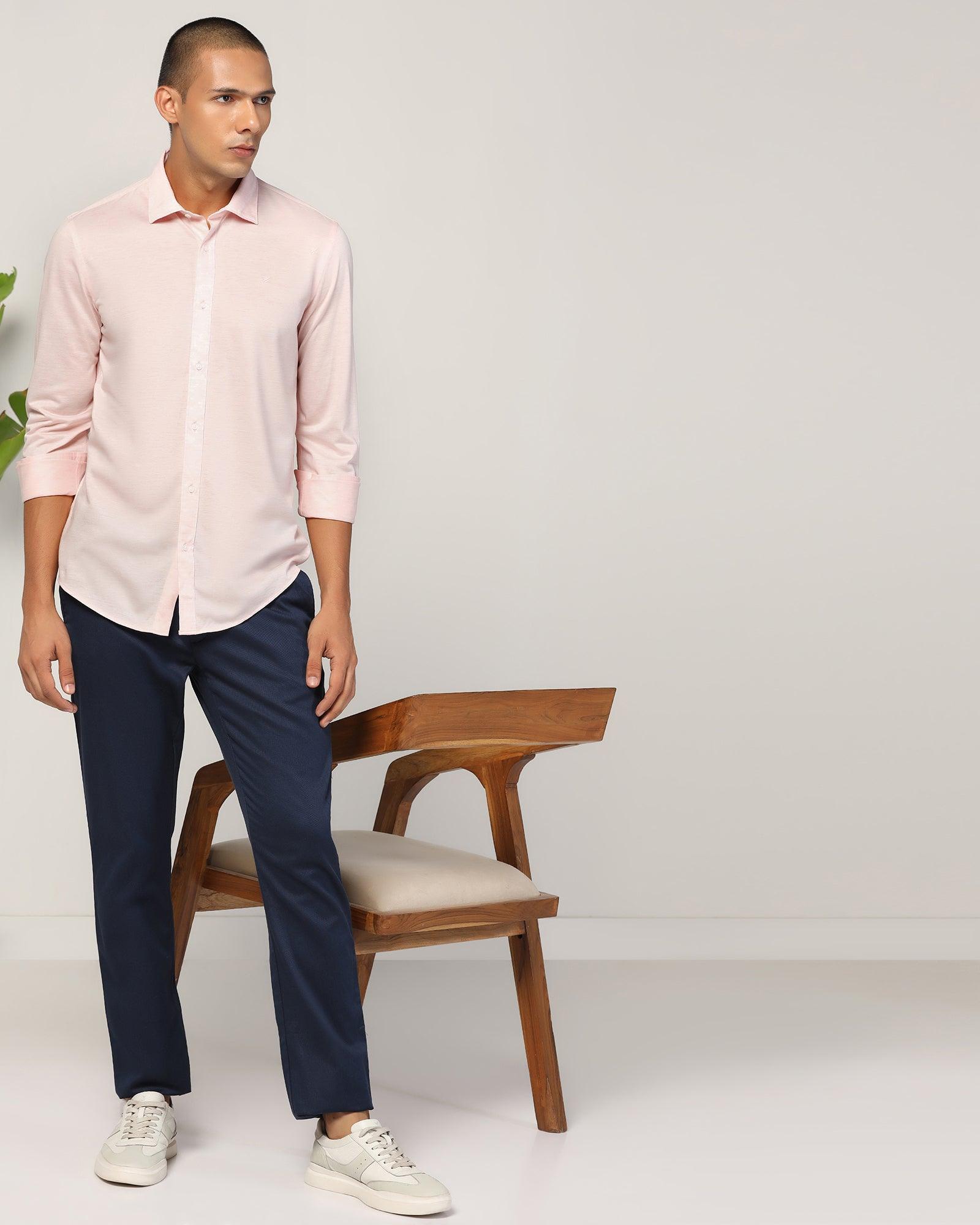 Casual Pink Textured Shirt - Alyn