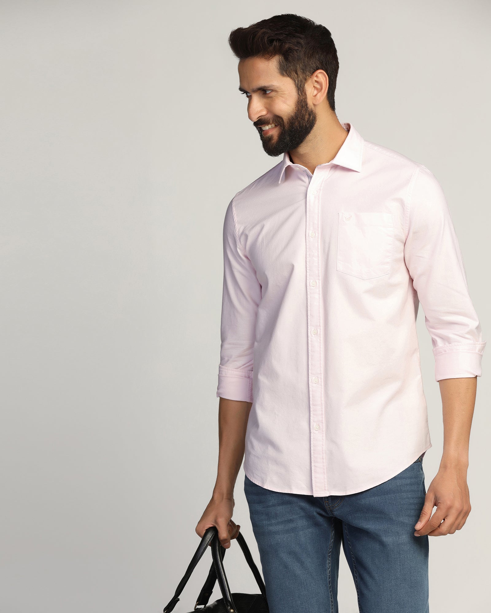Casual Pink Solid Shirt - Solly