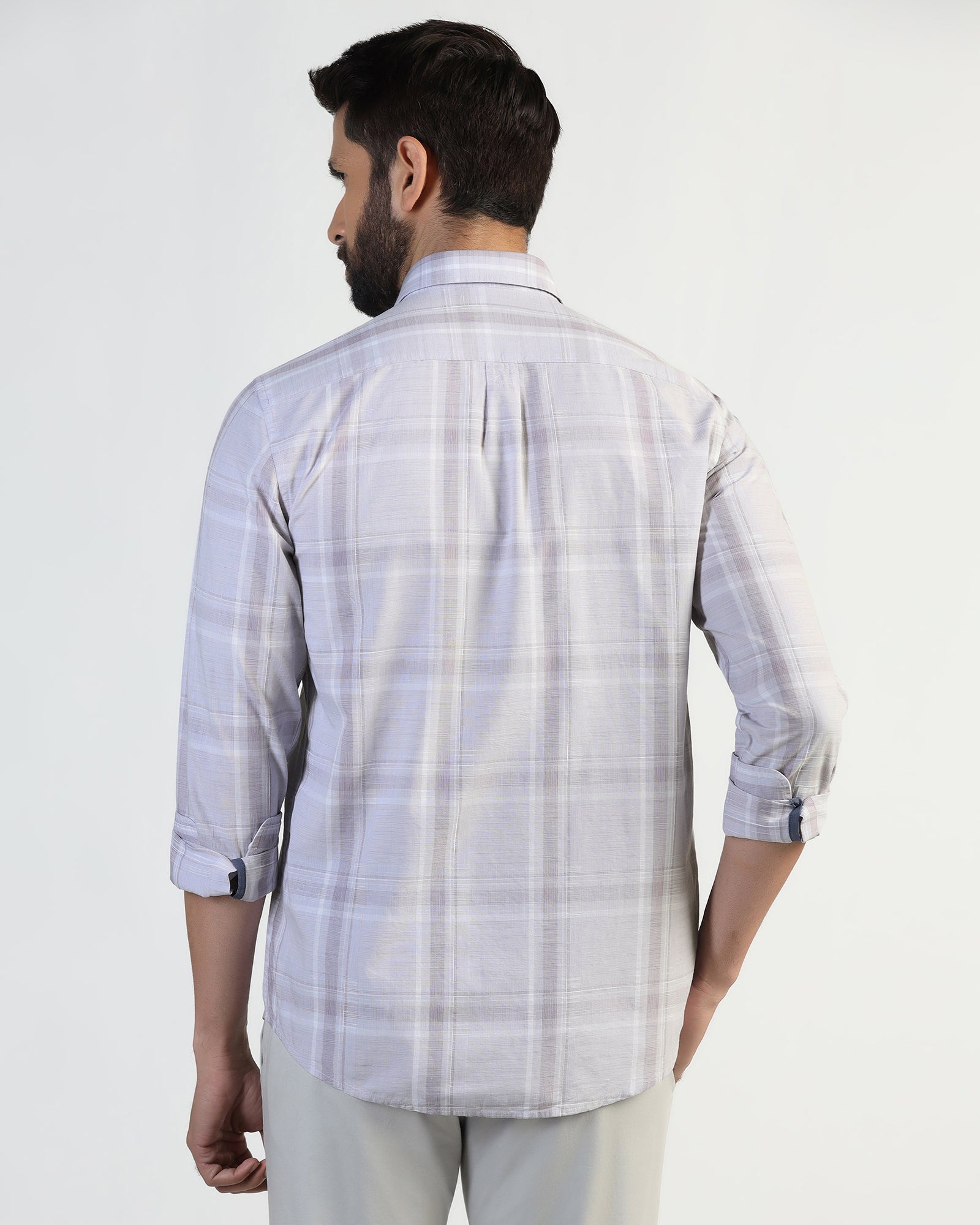 Casual Purple Check Shirt - Revon