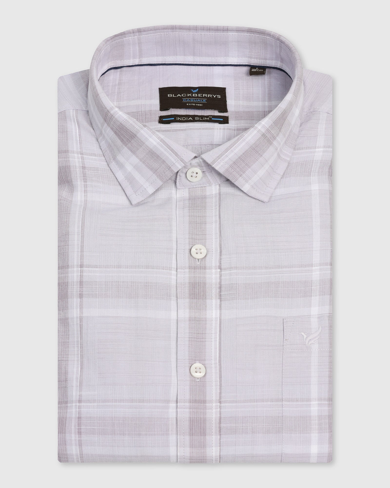 Casual Purple Check Shirt - Revon