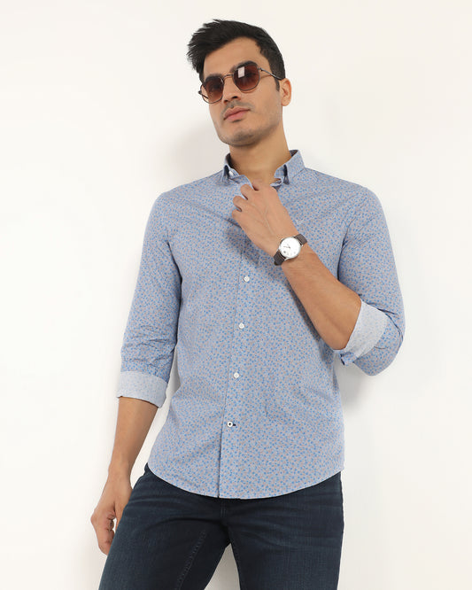 Casual Purple Printed Shirt - Ritsu