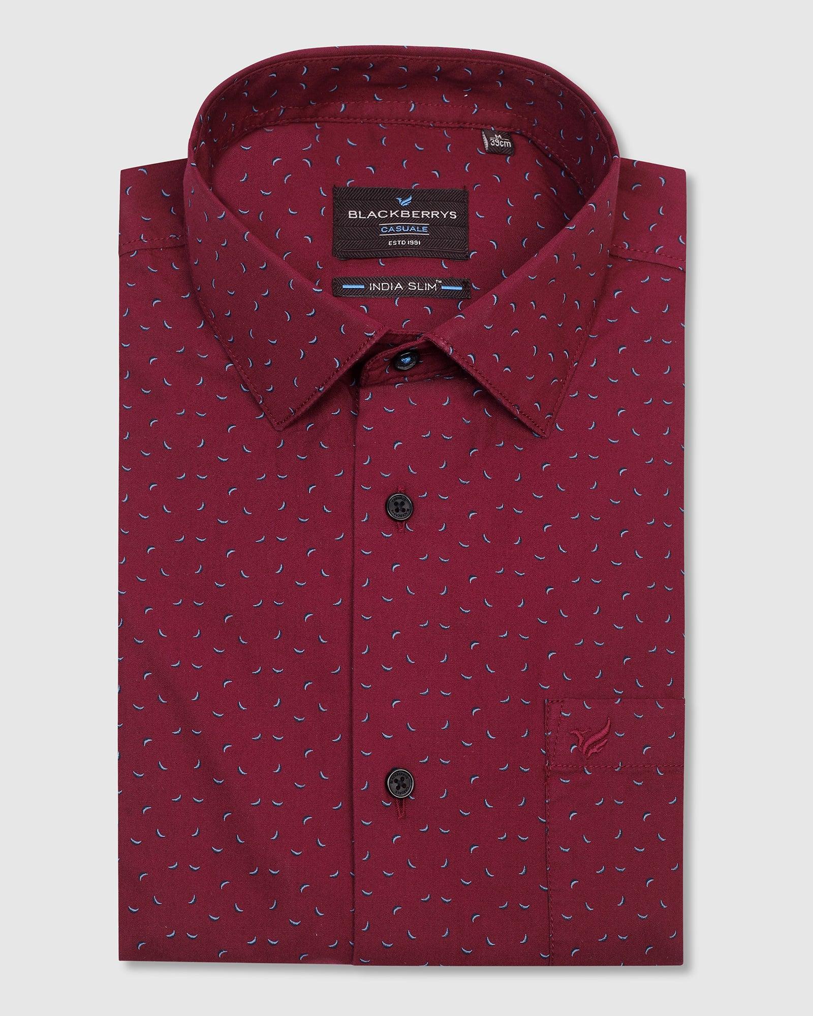 Casual Red Printed Shirt - Crimp - Blackberrys