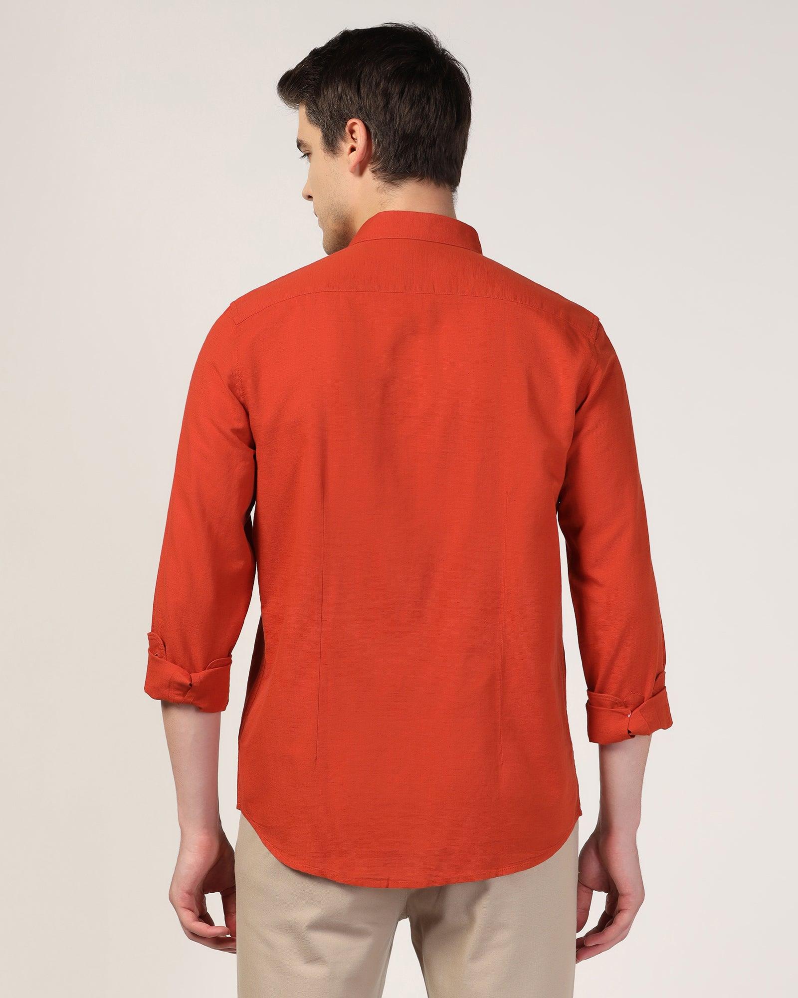Casual Rust Solid Shirt - Lang - Blackberrys