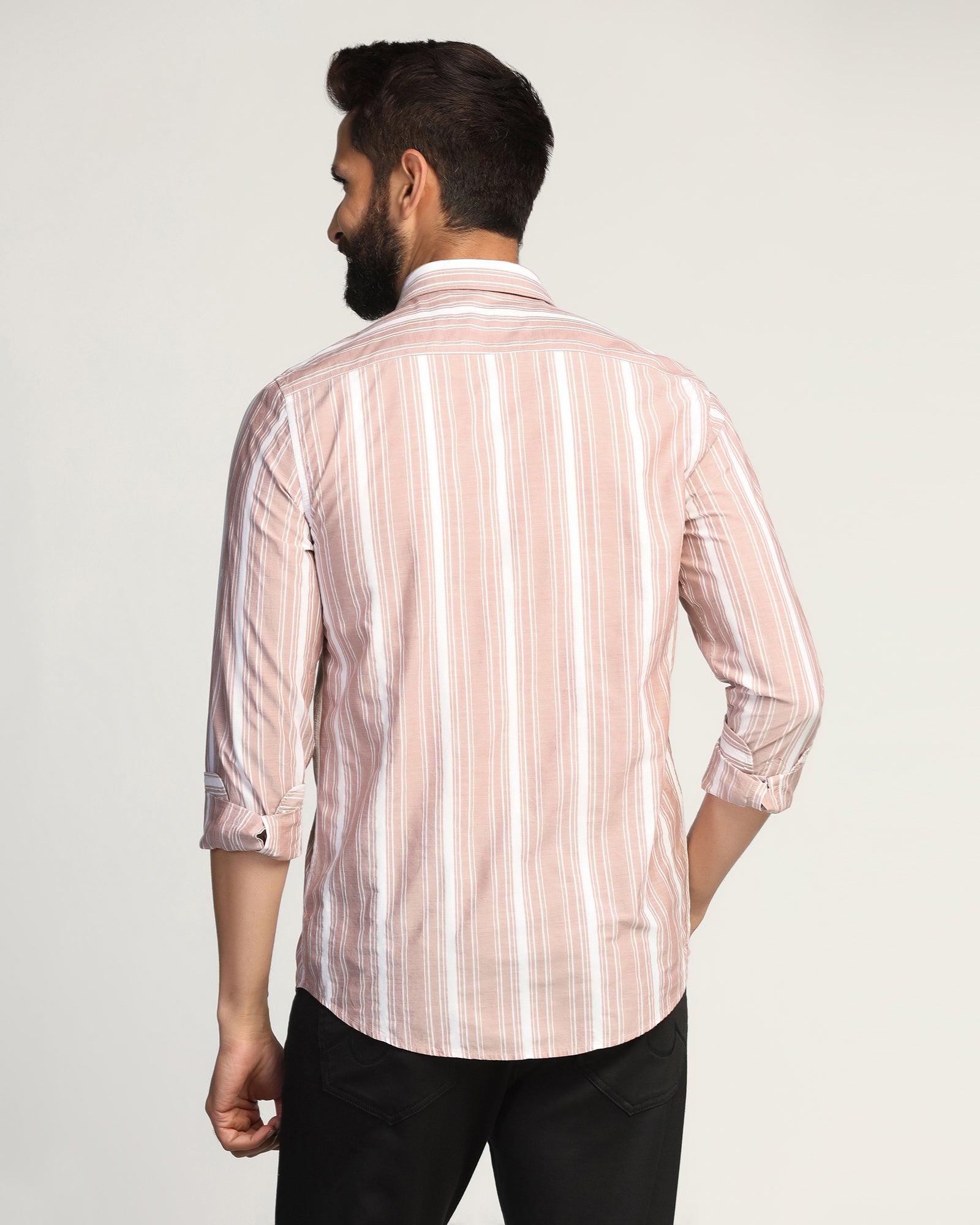 Casual Rust Stripe Shirt - Koben
