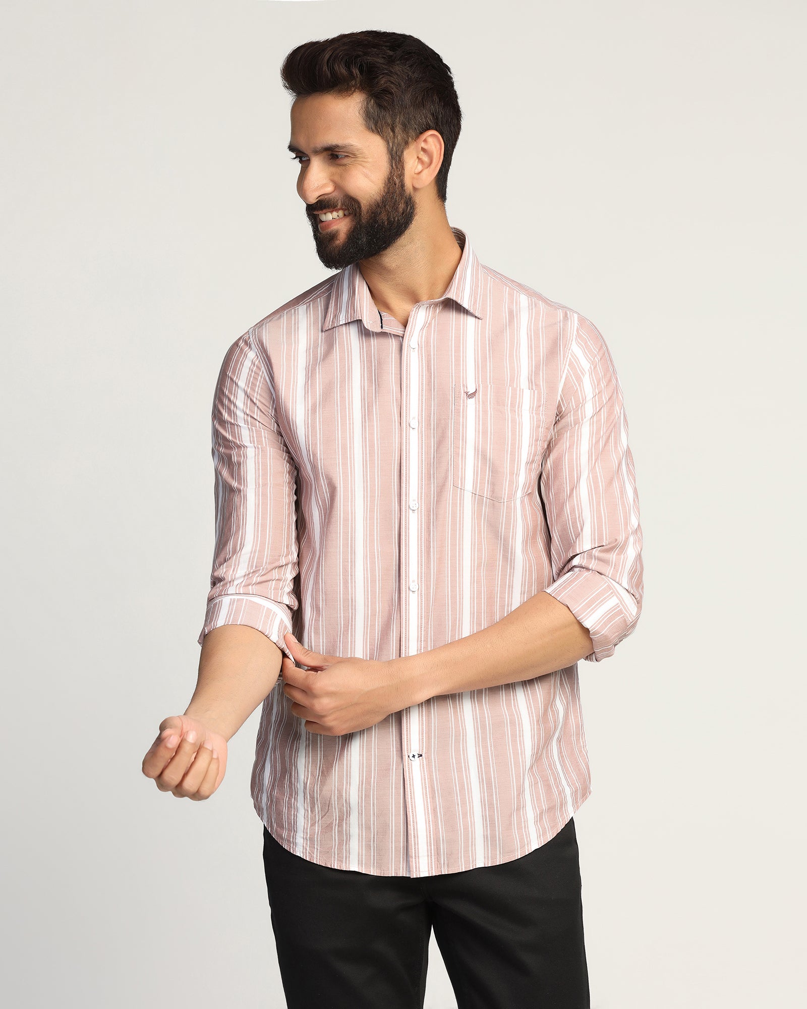 Casual Rust Stripe Shirt - Koben